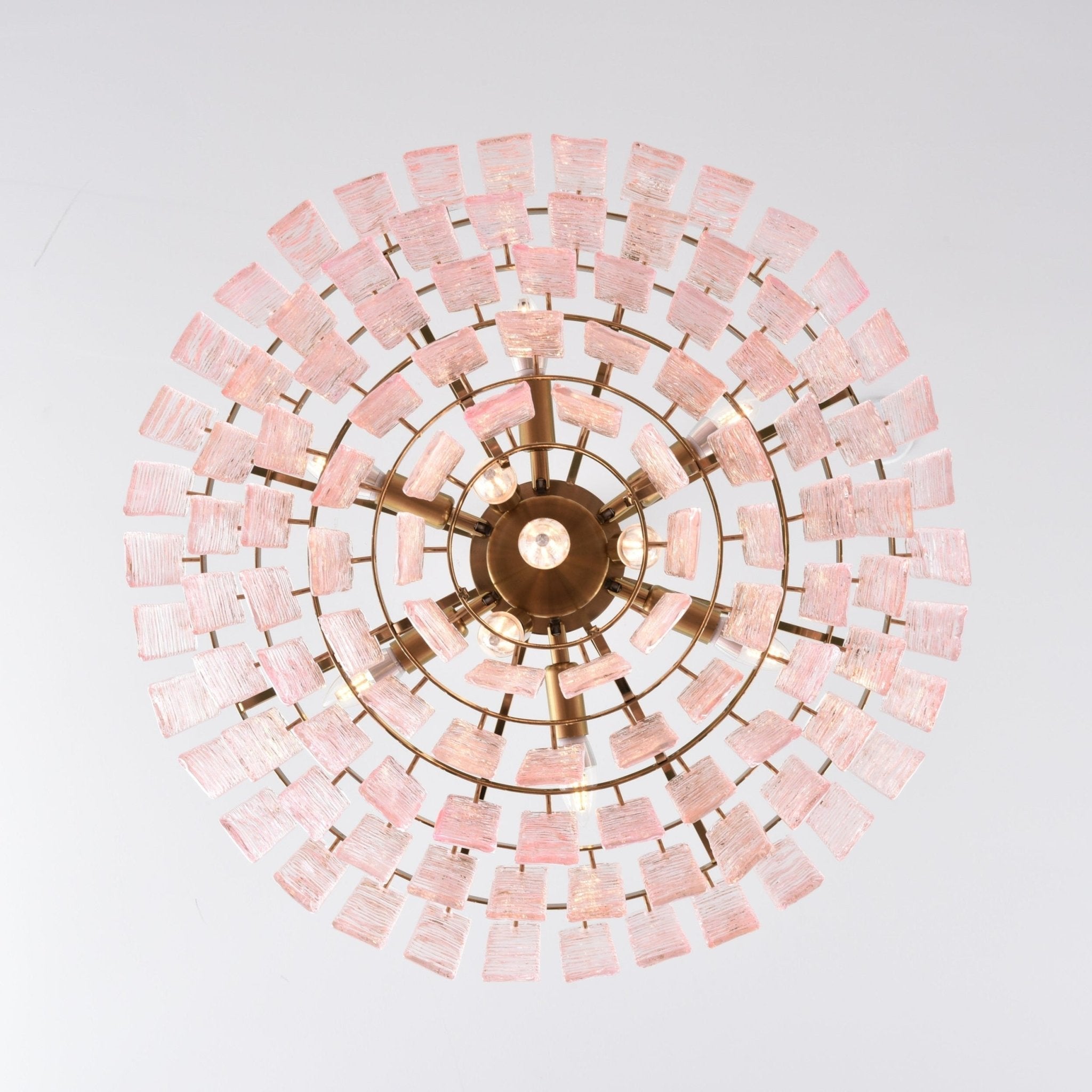 Aurora Chandelier Pink Murano Glass Layered Vintage Luxury-Neutral Decor