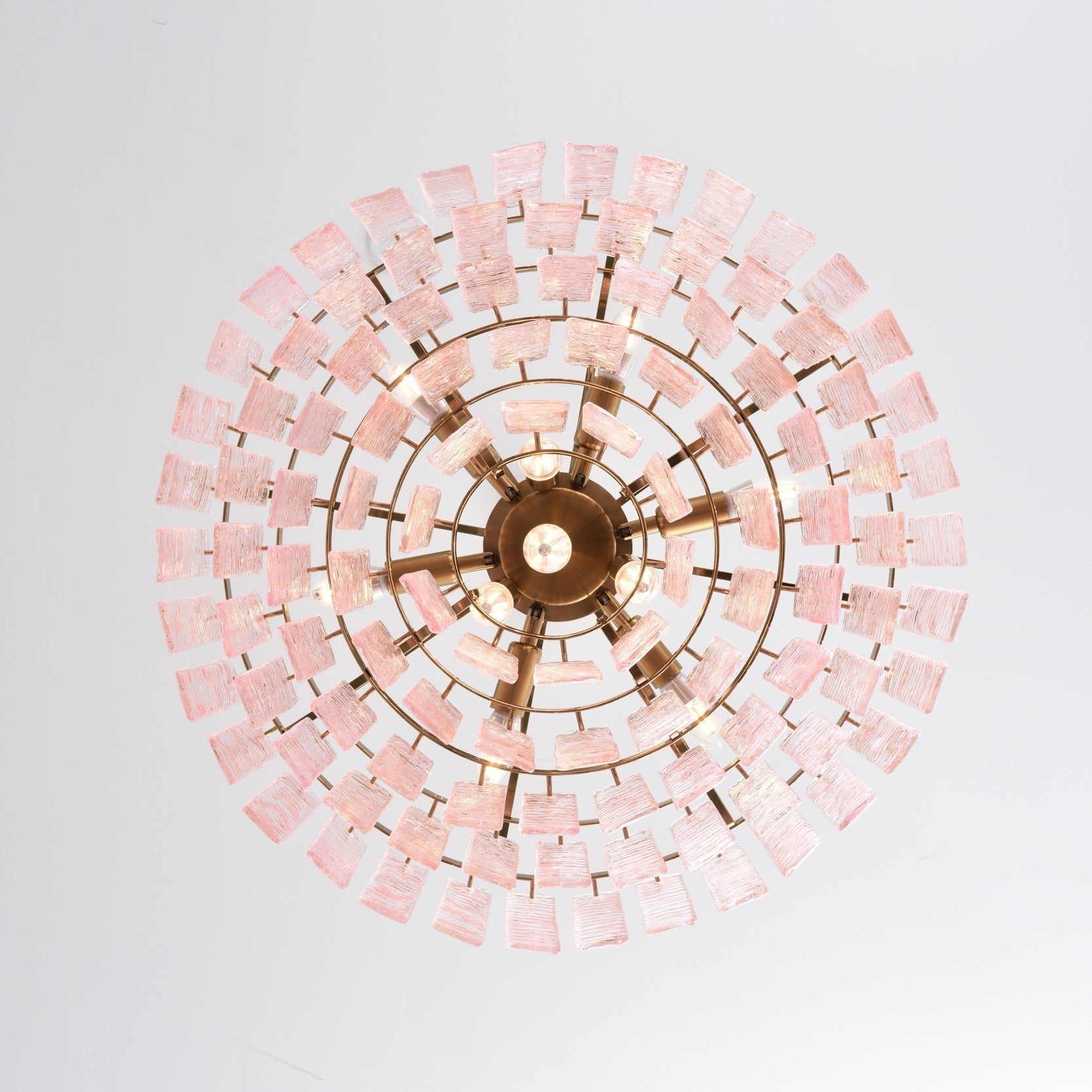 Aurora Chandelier Pink Murano Glass Layered Vintage Luxury-Neutral Decor