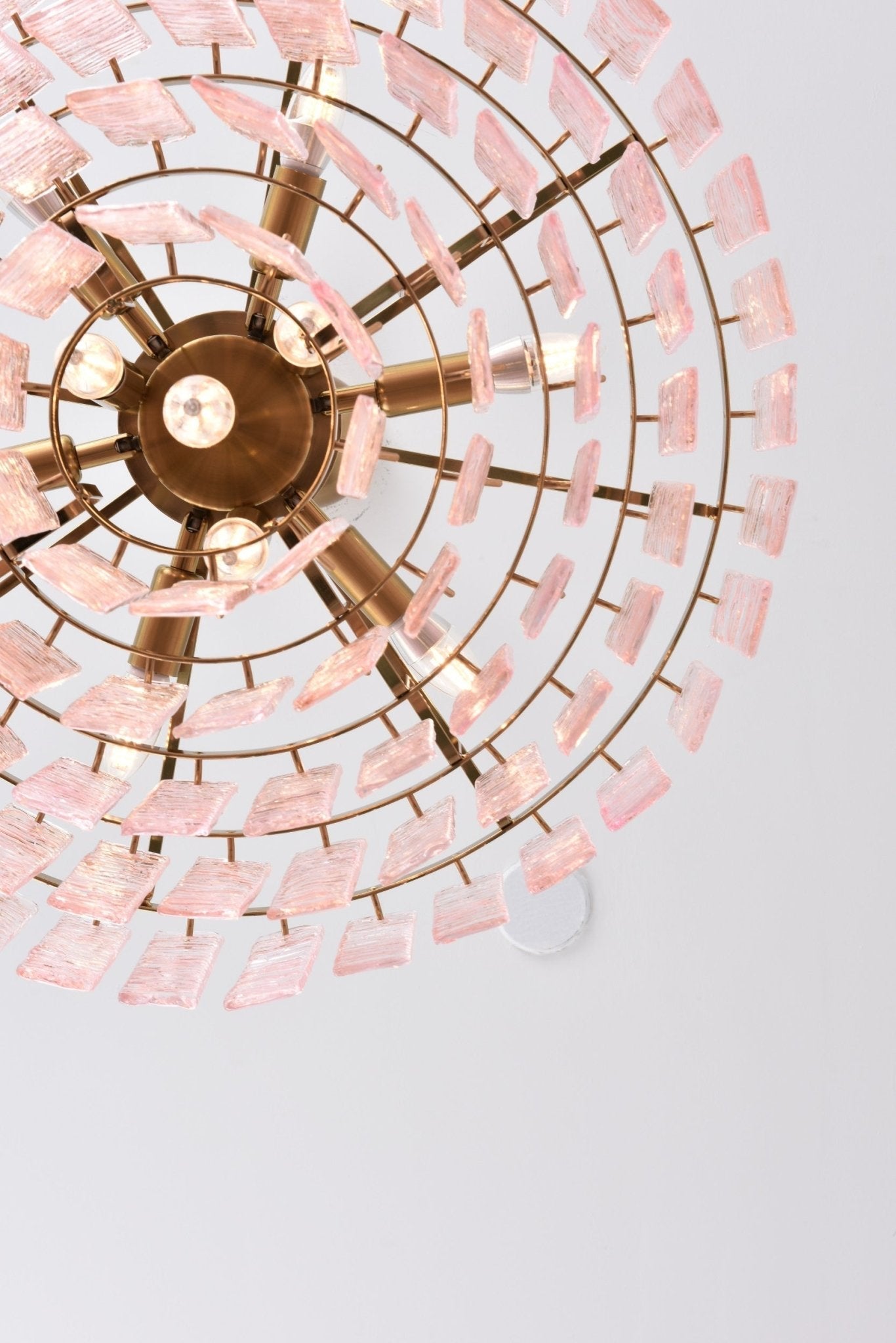Aurora Chandelier Pink Murano Glass Layered Vintage Luxury-Neutral Decor