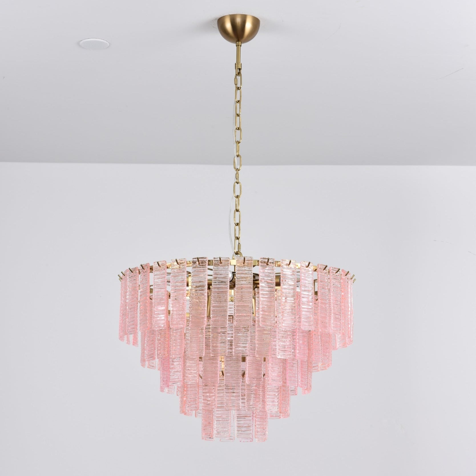 Aurora Chandelier Pink Murano Glass Layered Vintage Luxury-Neutral Decor
