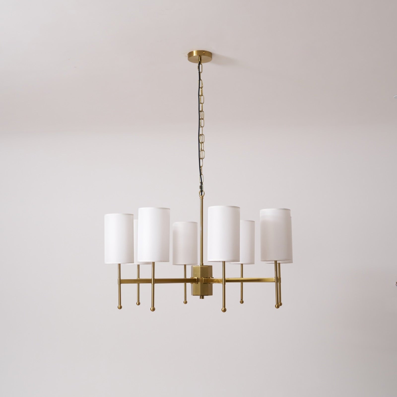 Ulcarisra Traditional Vintage Brass Fabric Chandelier-Neutral Decor