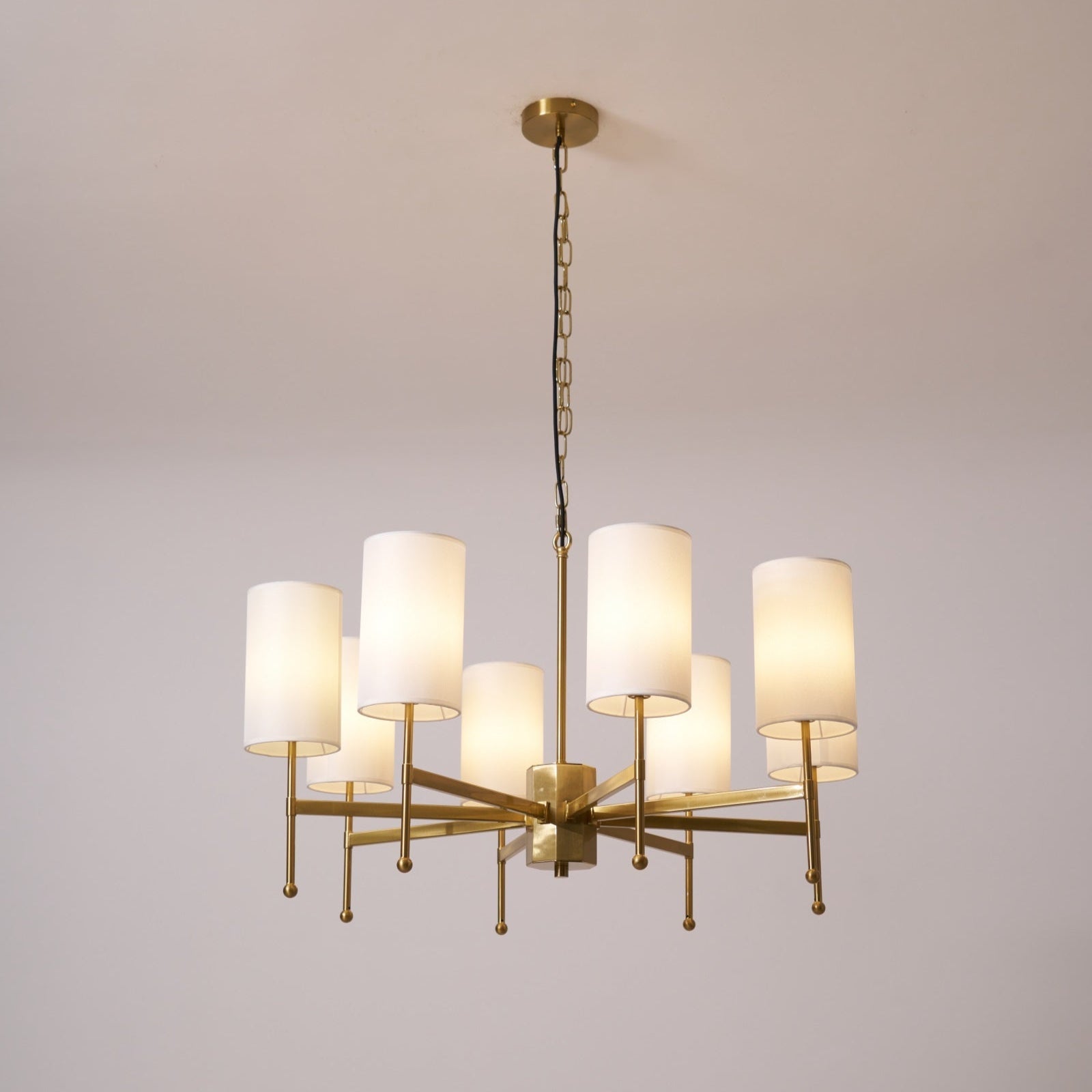 Ulcarisra Traditional Vintage Brass Fabric Chandelier-Neutral Decor