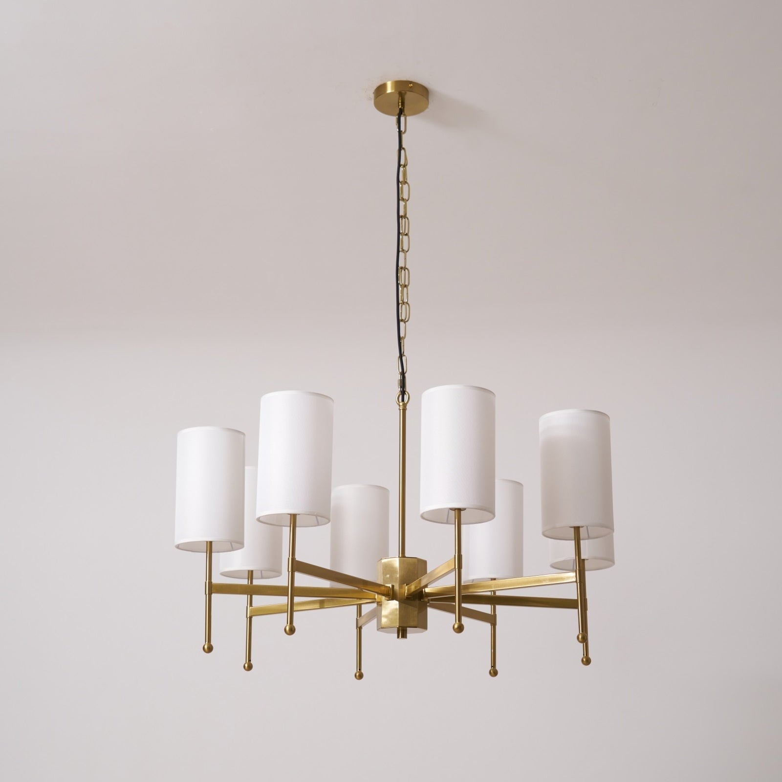 Ulcarisra Traditional Vintage Brass Fabric Chandelier-Neutral Decor