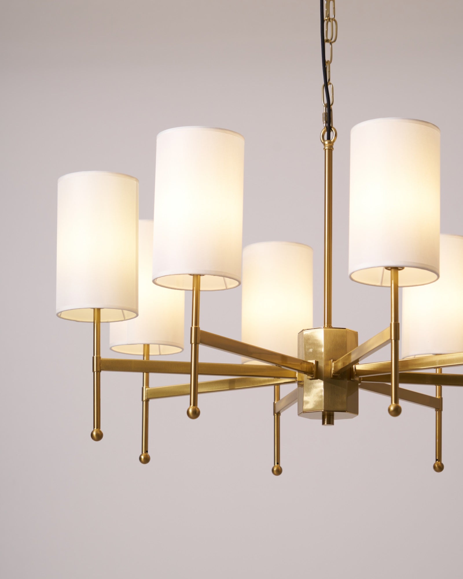 Ulcarisra Traditional Vintage Brass Fabric Chandelier-Neutral Decor