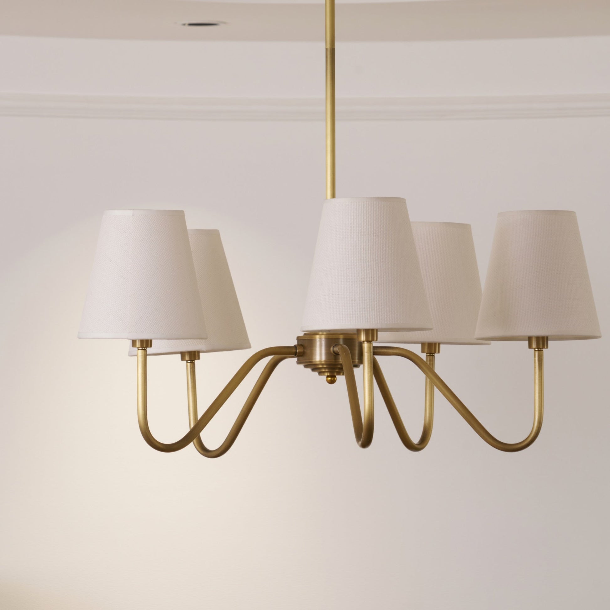 Viraean Vintage Industrial Brass Fabric Chandelier-Neutral Decor