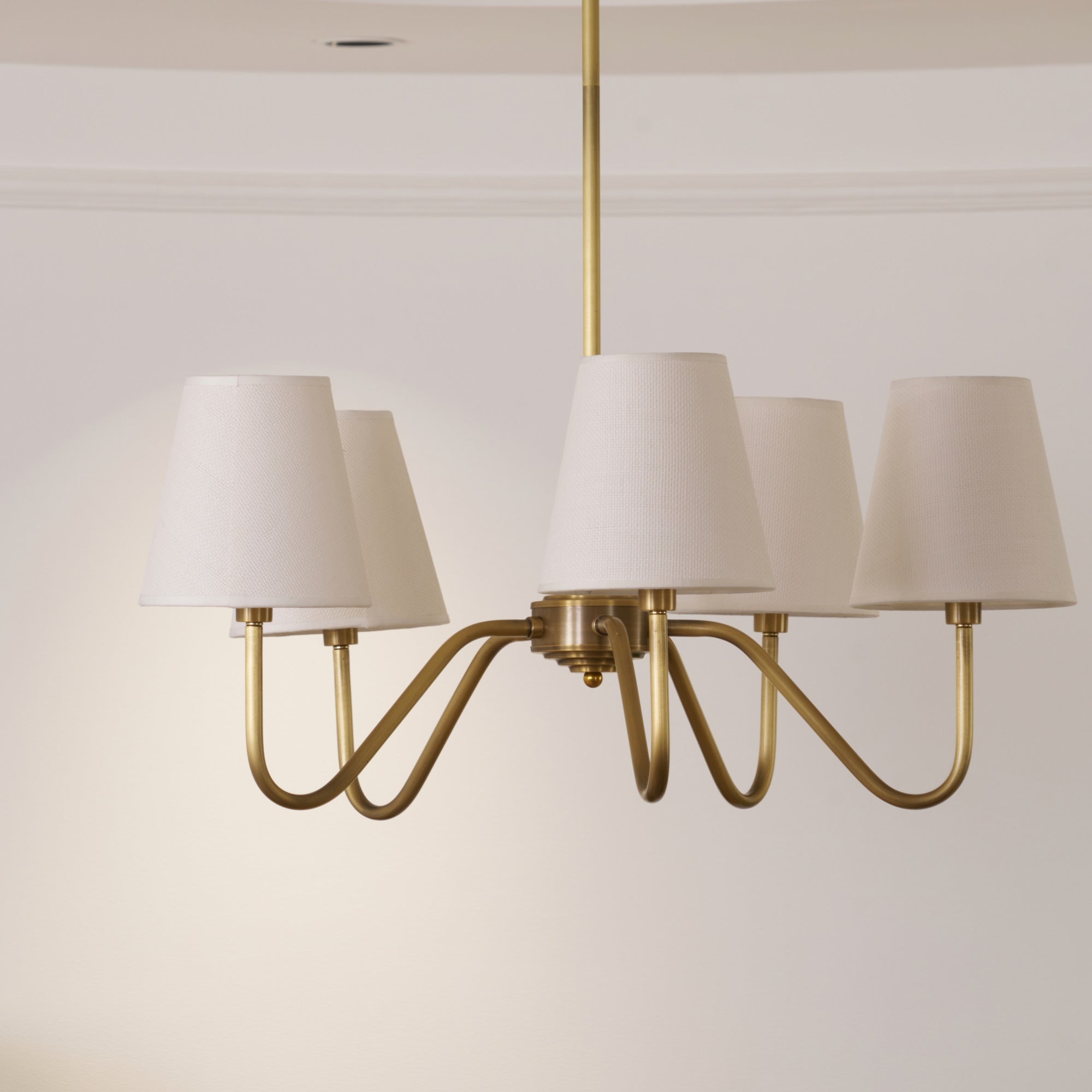 Viraean Vintage Industrial Brass Fabric Chandelier-Neutral Decor