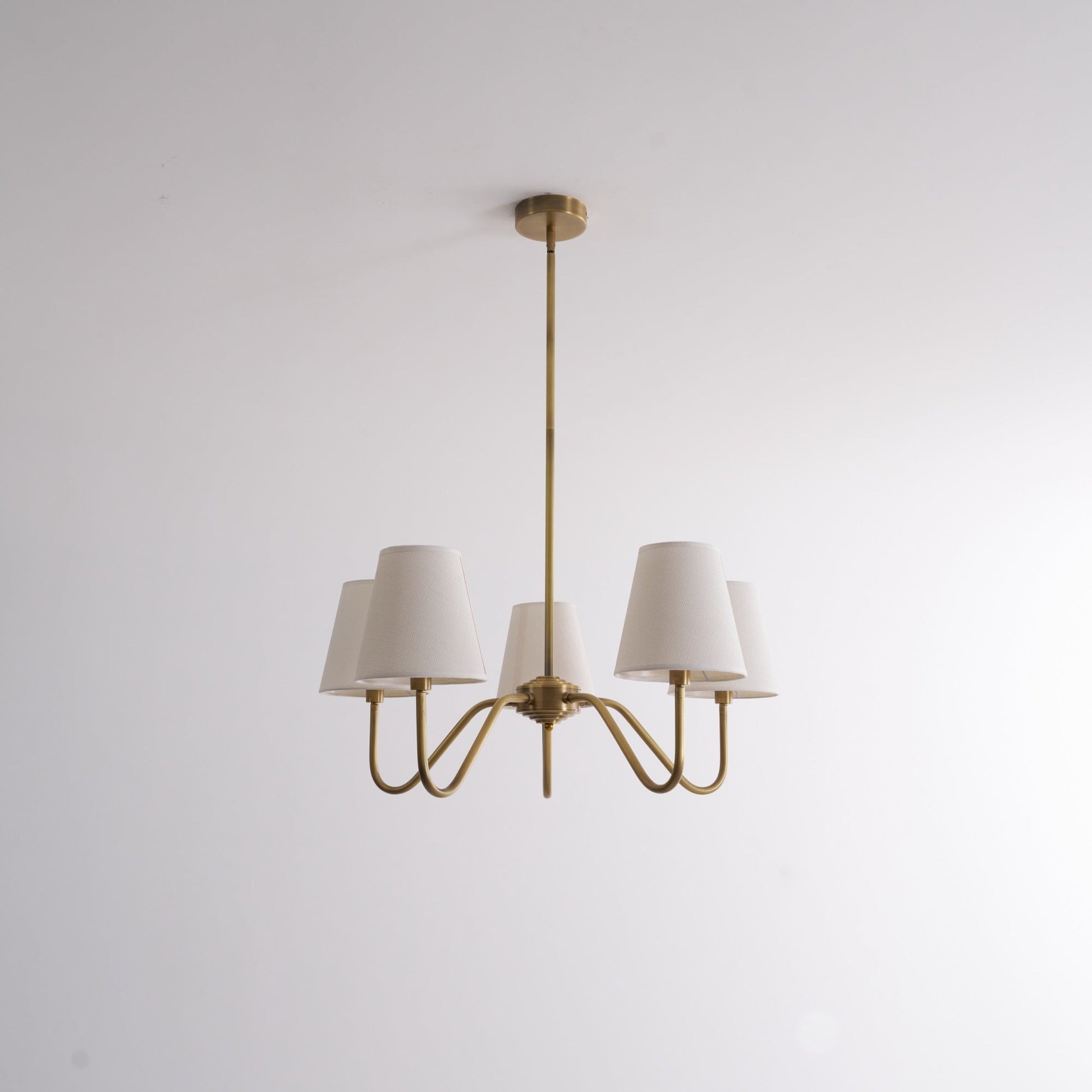 Viraean Vintage Industrial Brass Fabric Chandelier-Neutral Decor