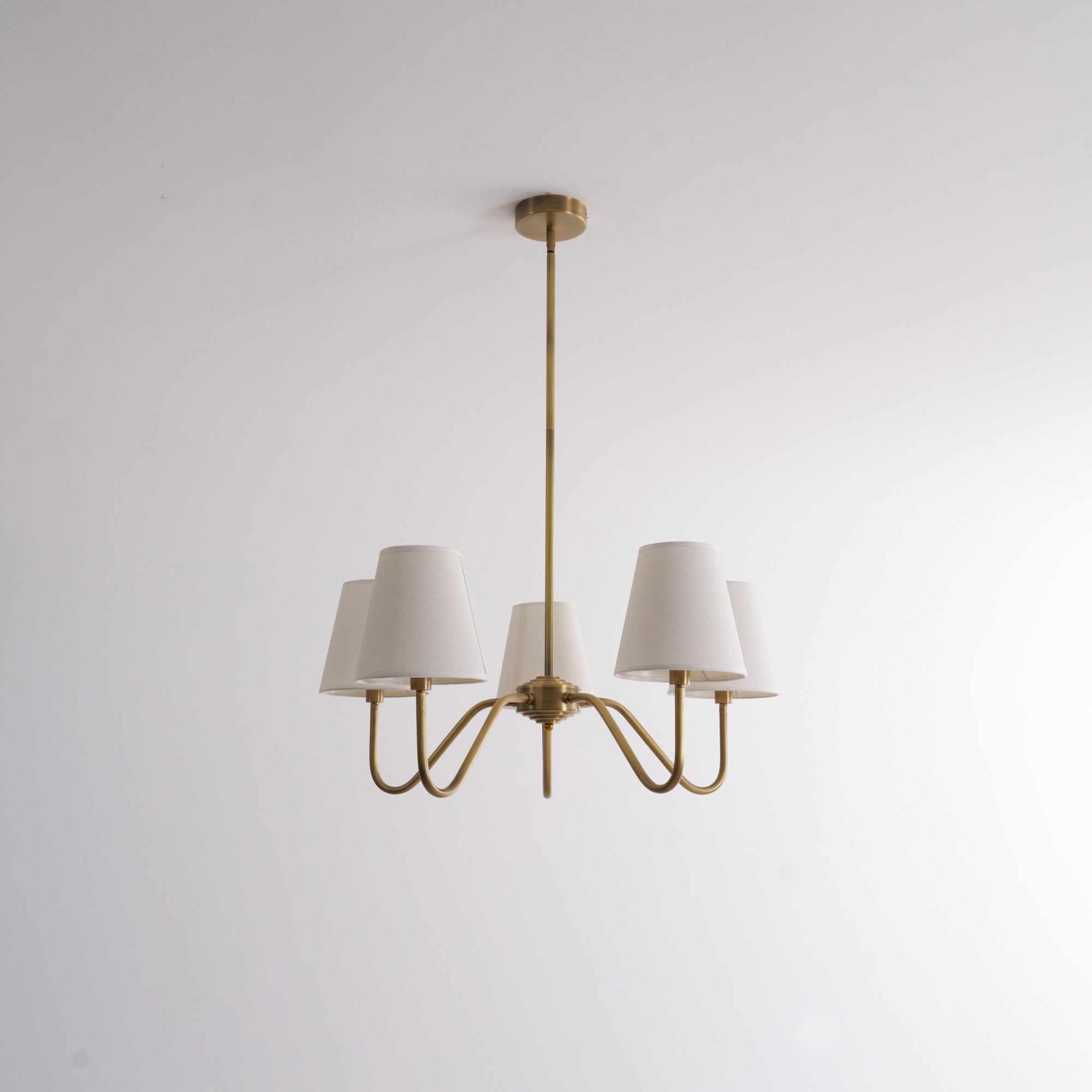 Viraean Vintage Industrial Brass Fabric Chandelier-Neutral Decor
