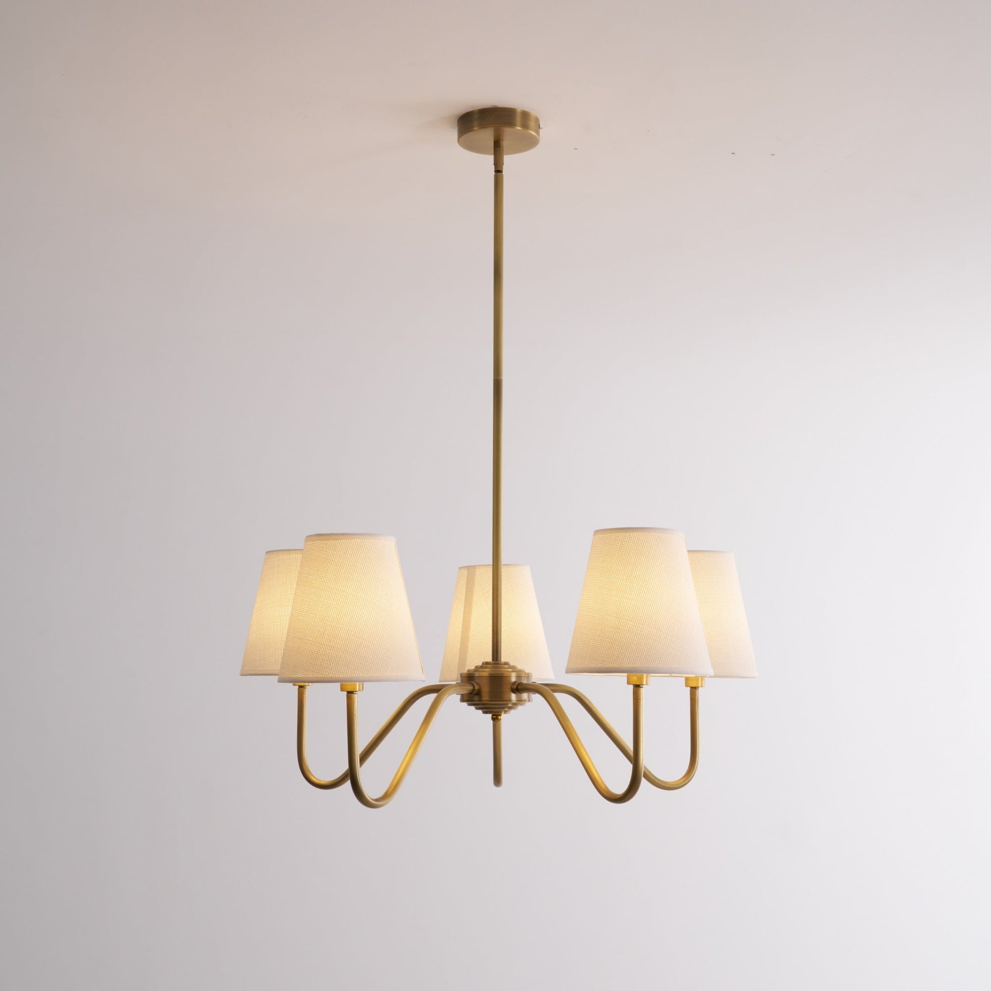 Viraean Vintage Industrial Brass Fabric Chandelier-Neutral Decor