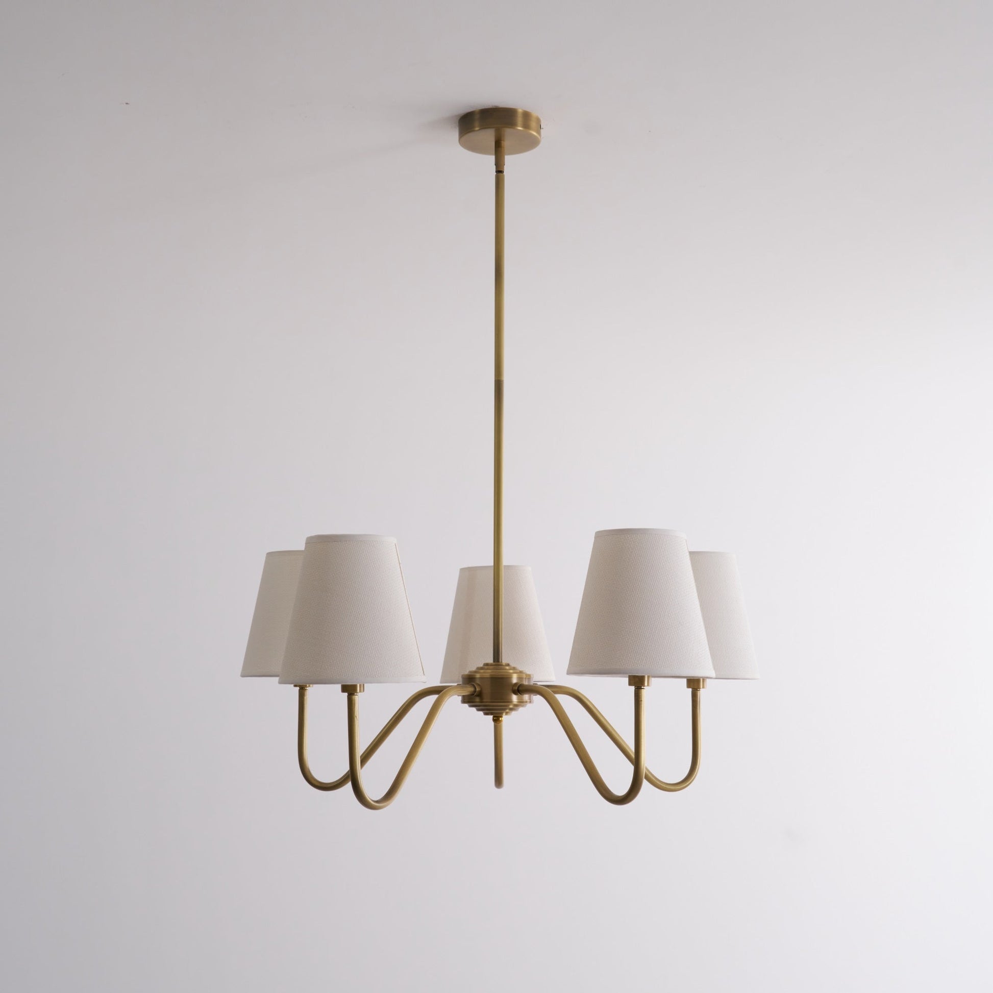 Viraean Vintage Industrial Brass Fabric Chandelier-Neutral Decor