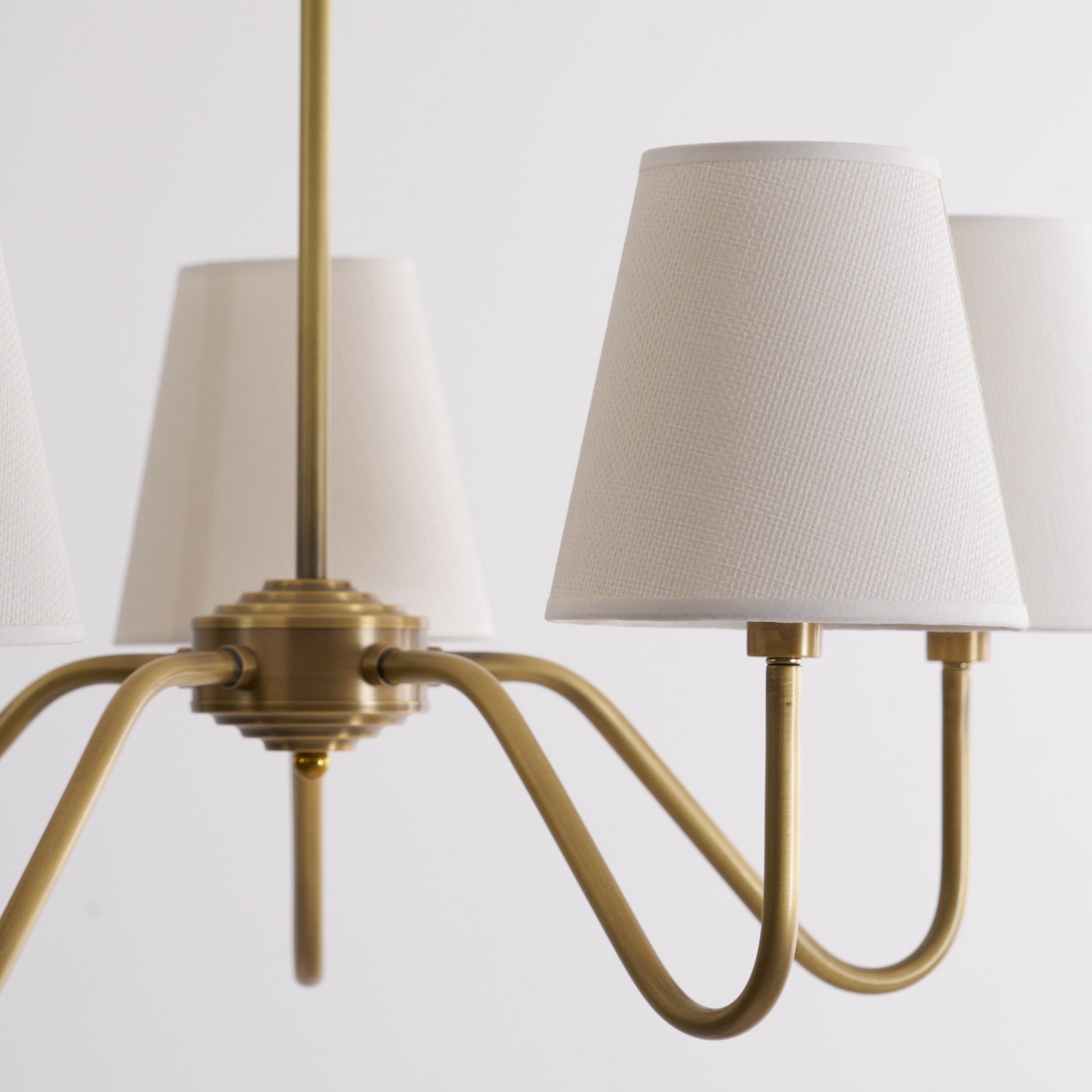 Viraean Vintage Industrial Brass Fabric Chandelier-Neutral Decor