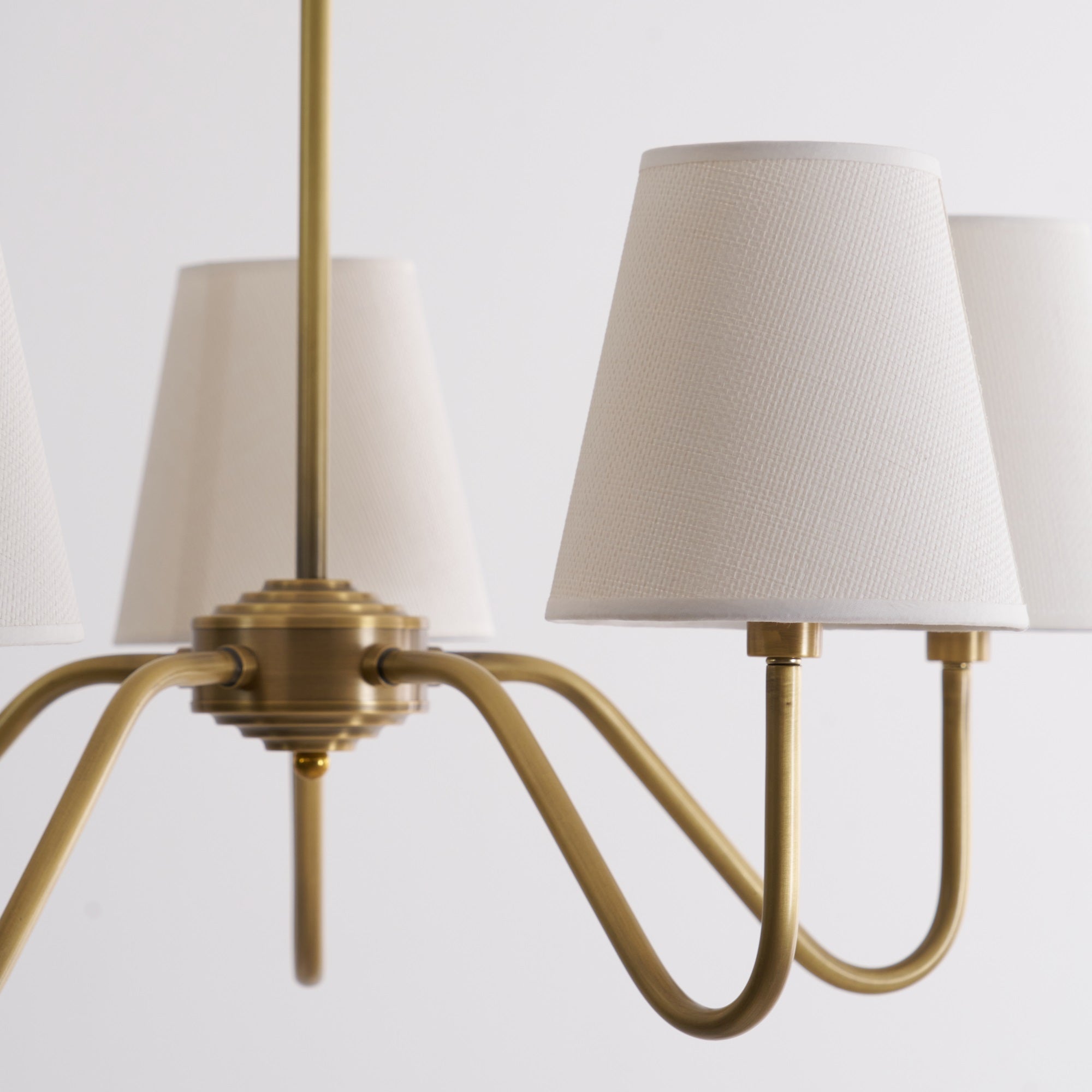 Viraean Vintage Industrial Brass Fabric Chandelier-Neutral Decor