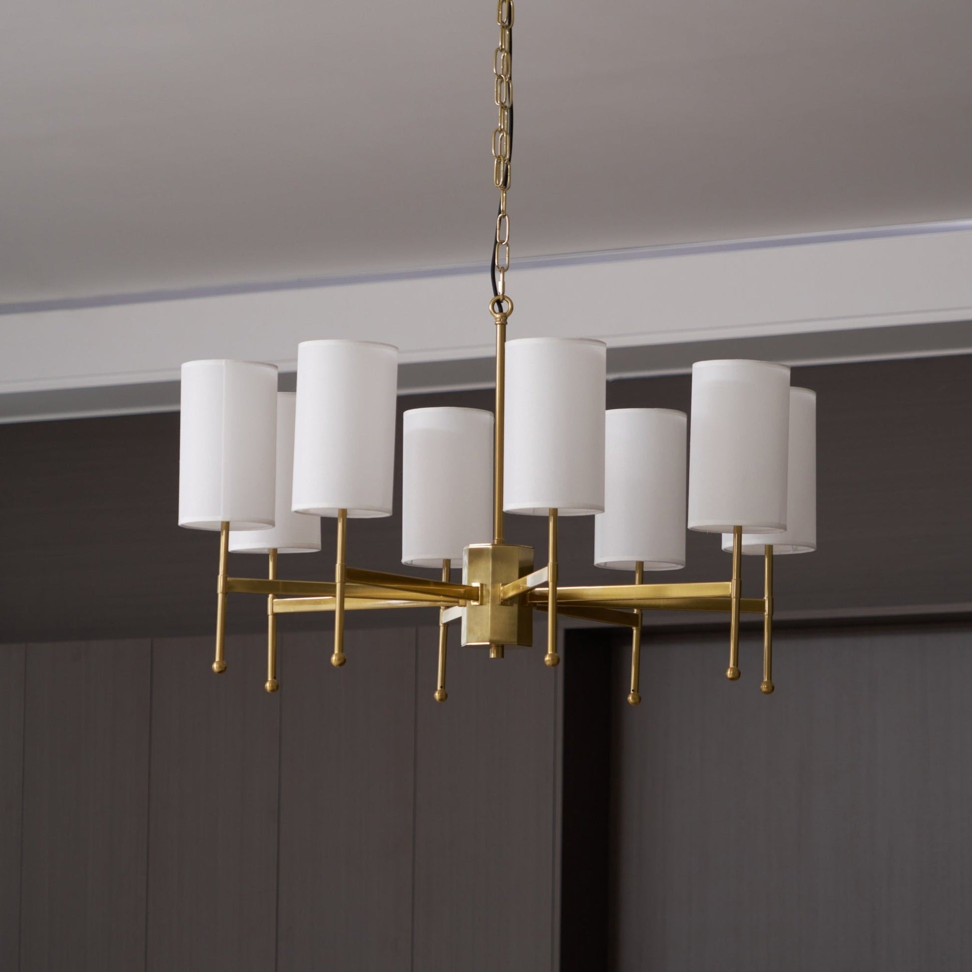 Ulcarisra Traditional Vintage Brass Fabric Chandelier-Neutral Decor