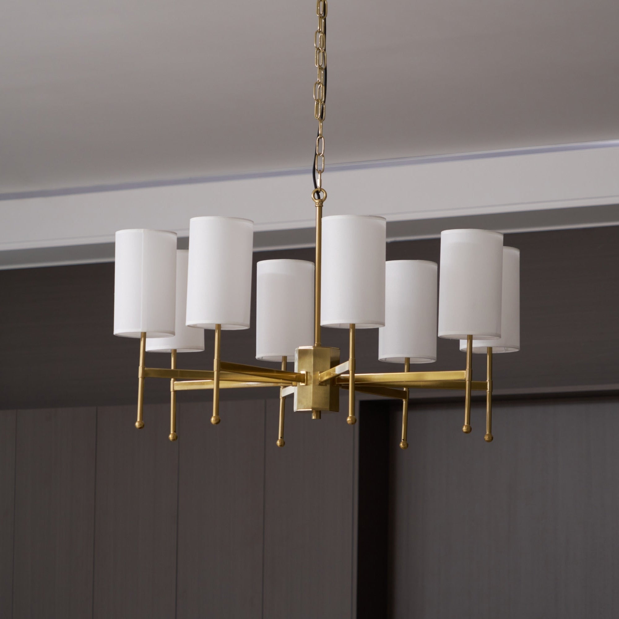 Ulcarisra Traditional Vintage Brass Fabric Chandelier-Neutral Decor