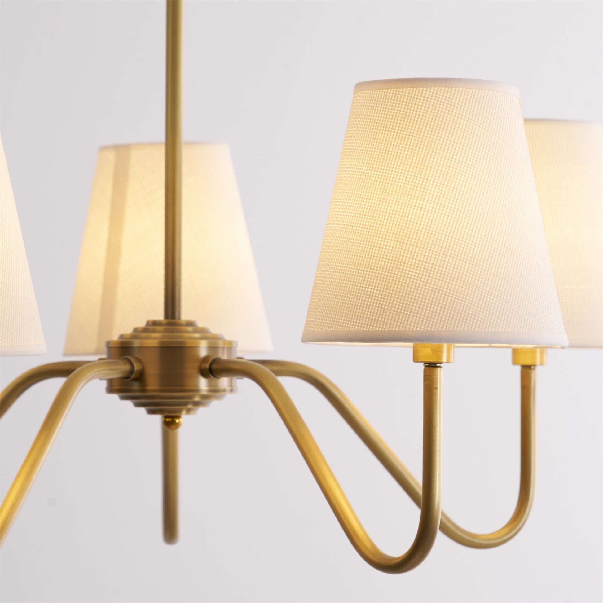 Viraean Vintage Industrial Brass Fabric Chandelier-Neutral Decor