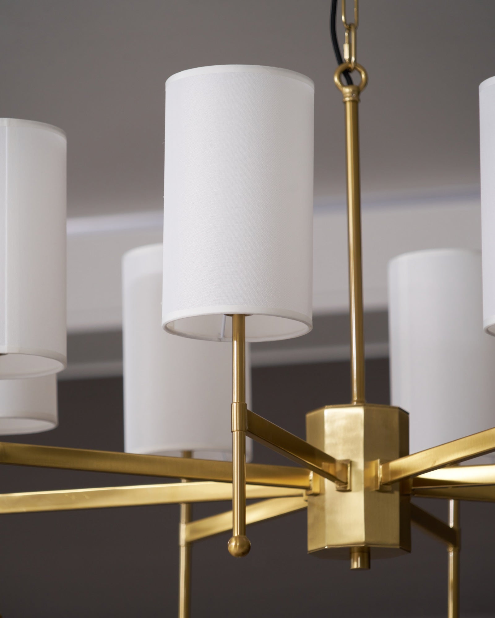 Ulcarisra Traditional Vintage Brass Fabric Chandelier-Neutral Decor