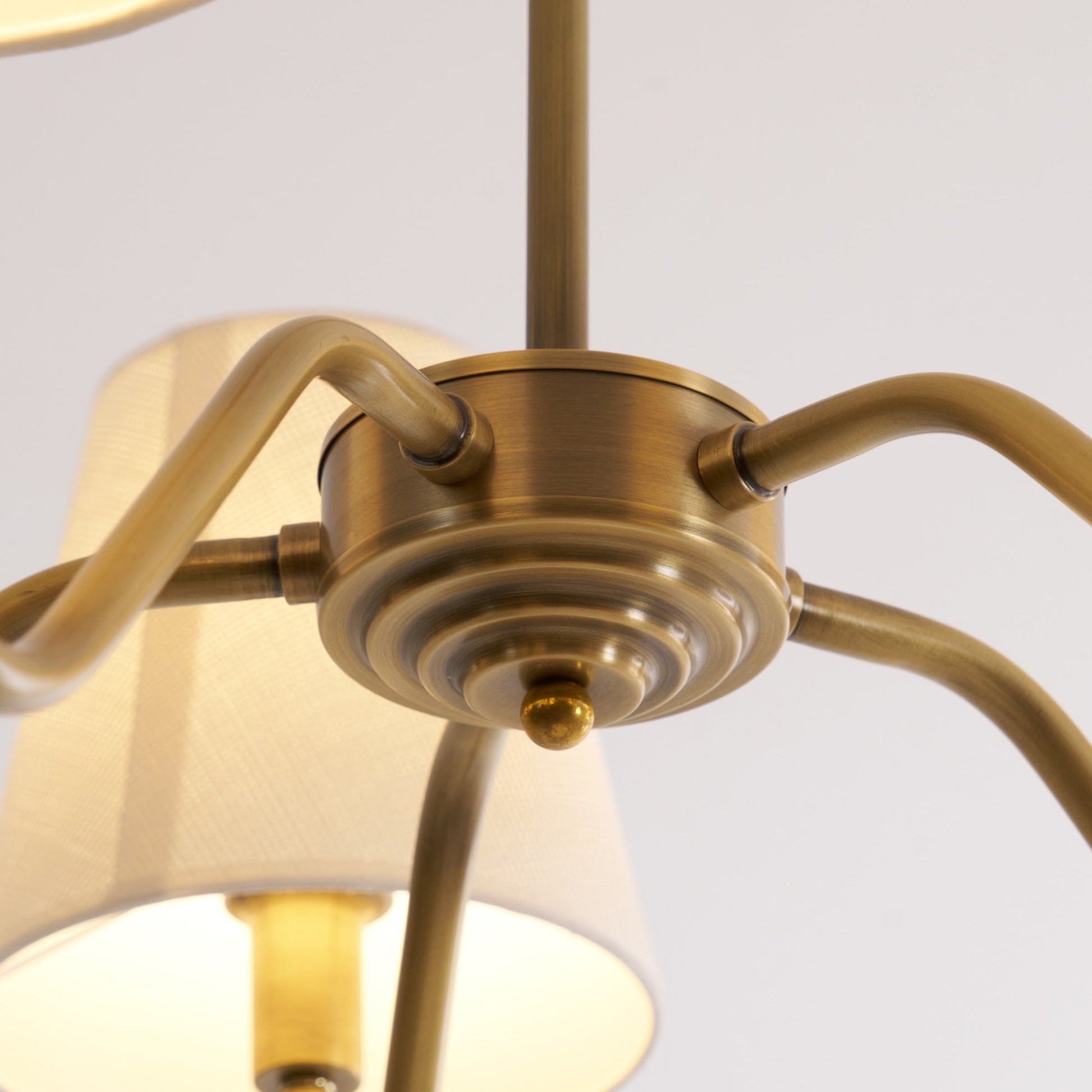 Viraean Vintage Industrial Brass Fabric Chandelier-Neutral Decor