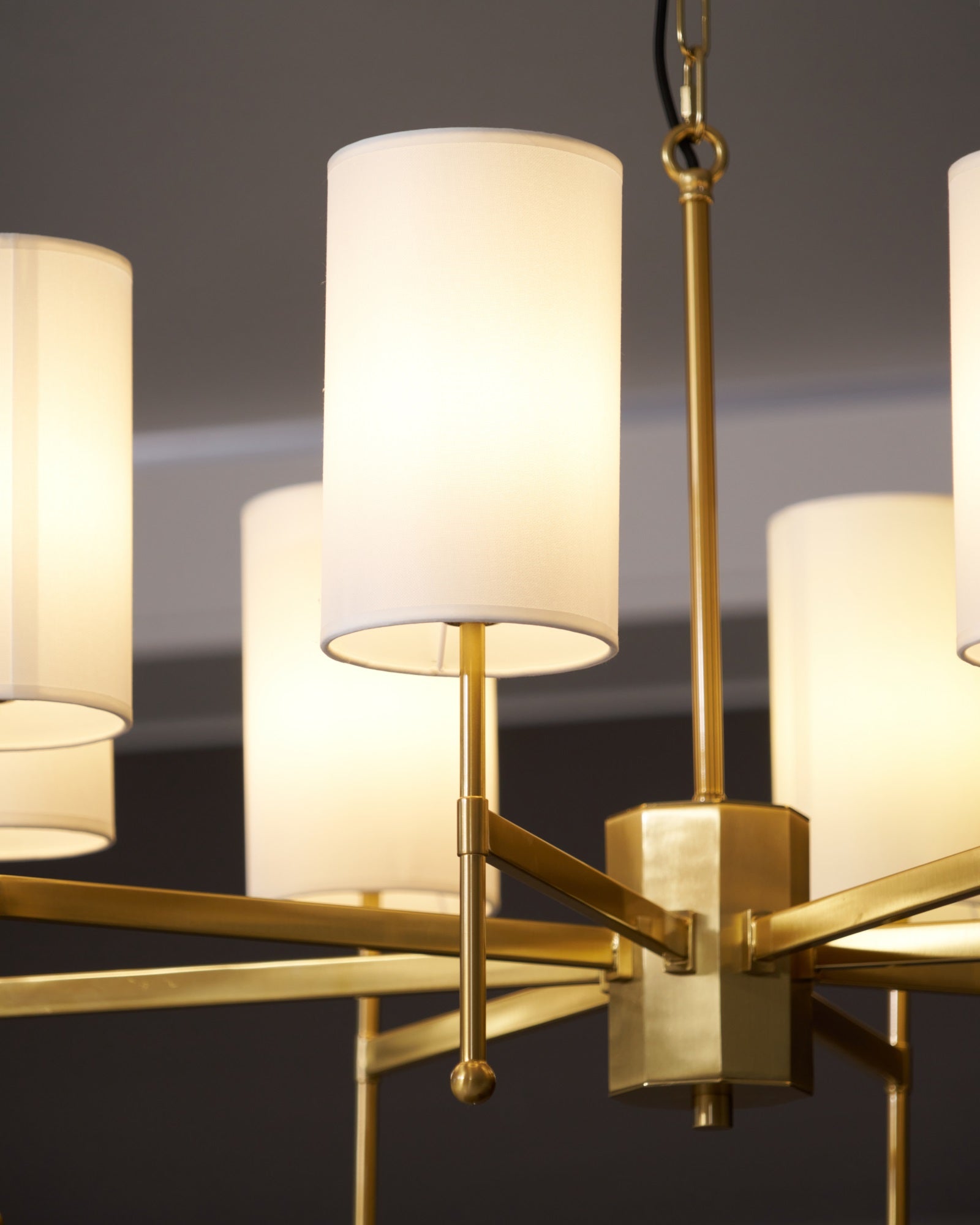 Ulcarisra Traditional Vintage Brass Fabric Chandelier-Neutral Decor