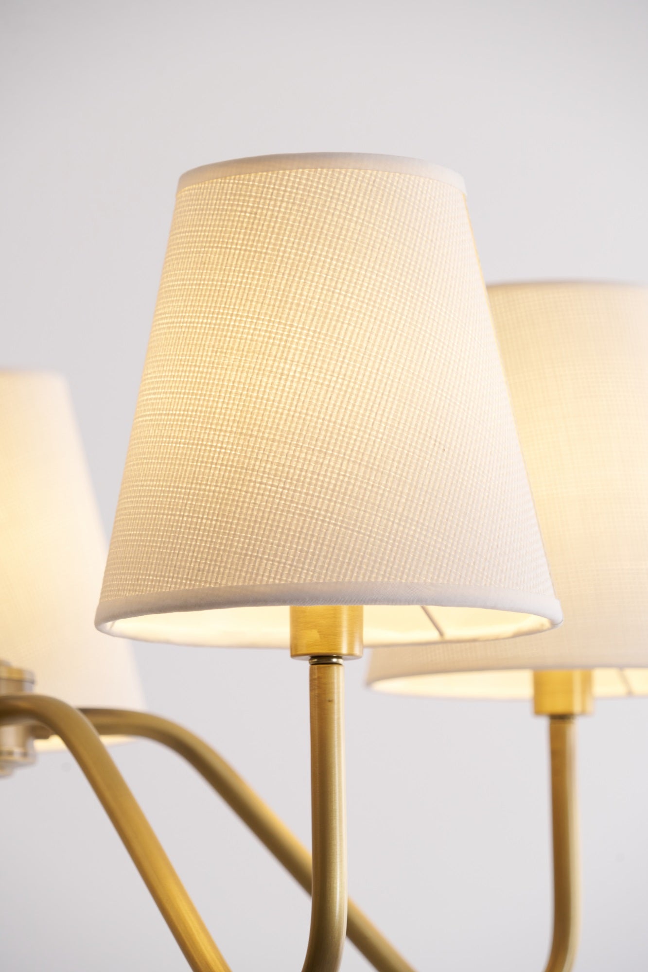 Viraean Vintage Industrial Brass Fabric Chandelier-Neutral Decor