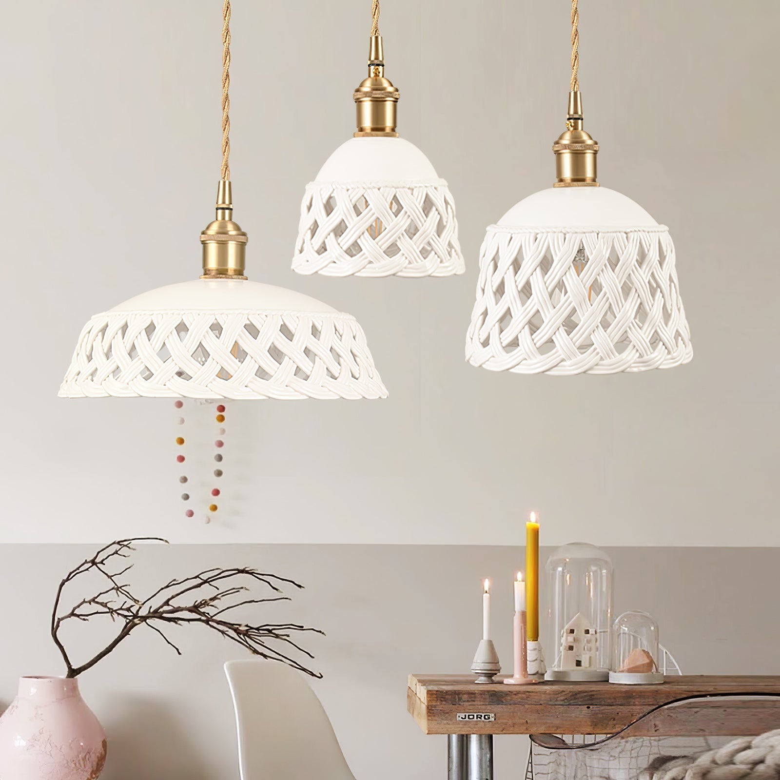 Dominex Ceramic Cozy Pendant Lamp-Neutral Decor