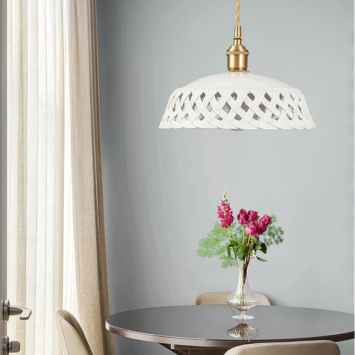 Seluna Ceramic Pendant Light-Neutral Decor