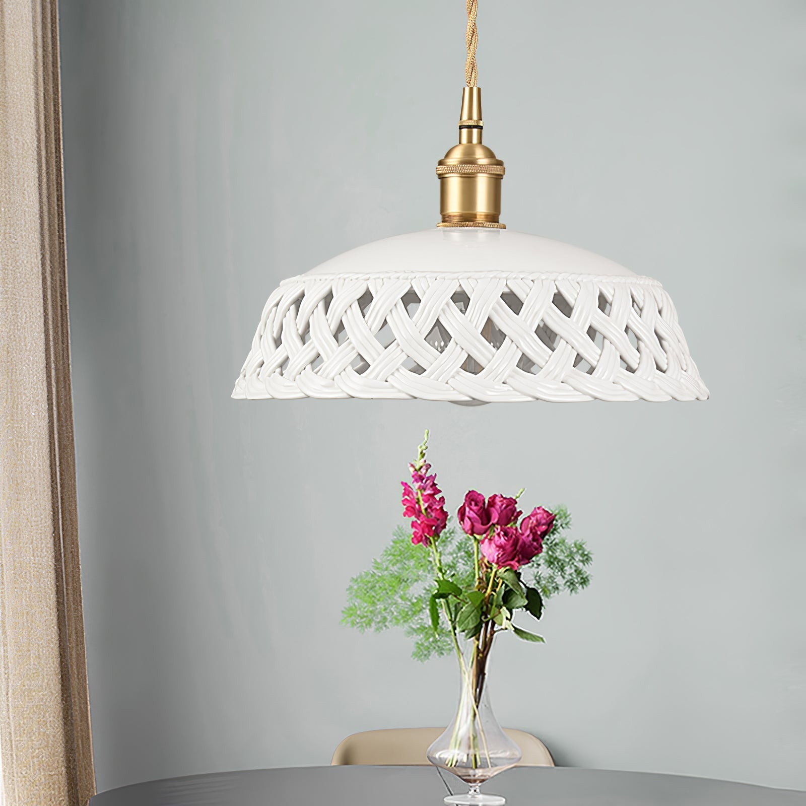 Dominex Ceramic Cozy Pendant Lamp-Neutral Decor