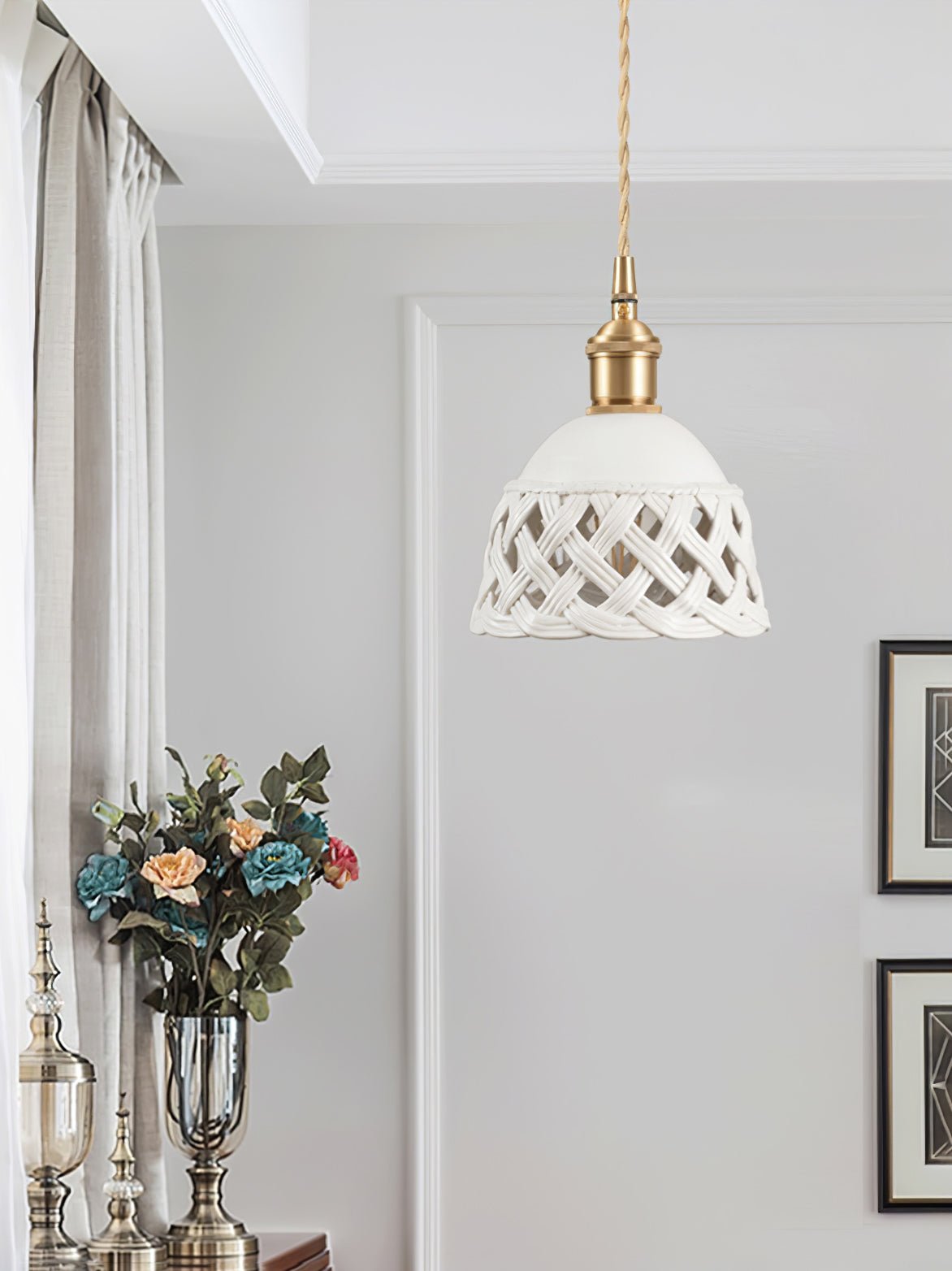 Dominex Ceramic Cozy Pendant Lamp-Neutral Decor