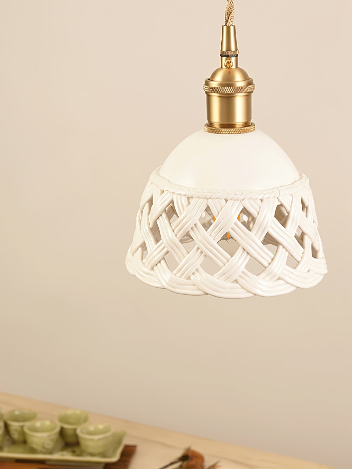 Dominex Ceramic Cozy Pendant Lamp-Neutral Decor