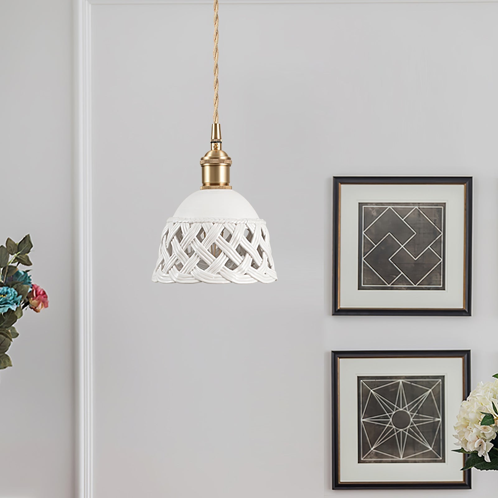 Dominex Ceramic Cozy Pendant Lamp-Neutral Decor