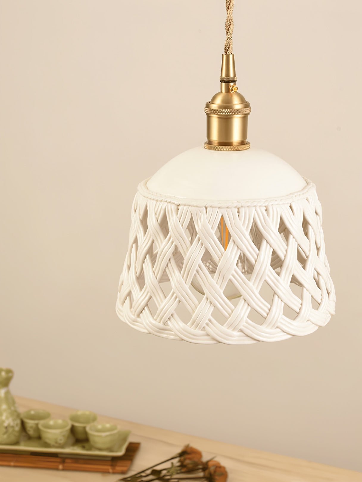 Seluna Ceramic Pendant Light-Neutral Decor