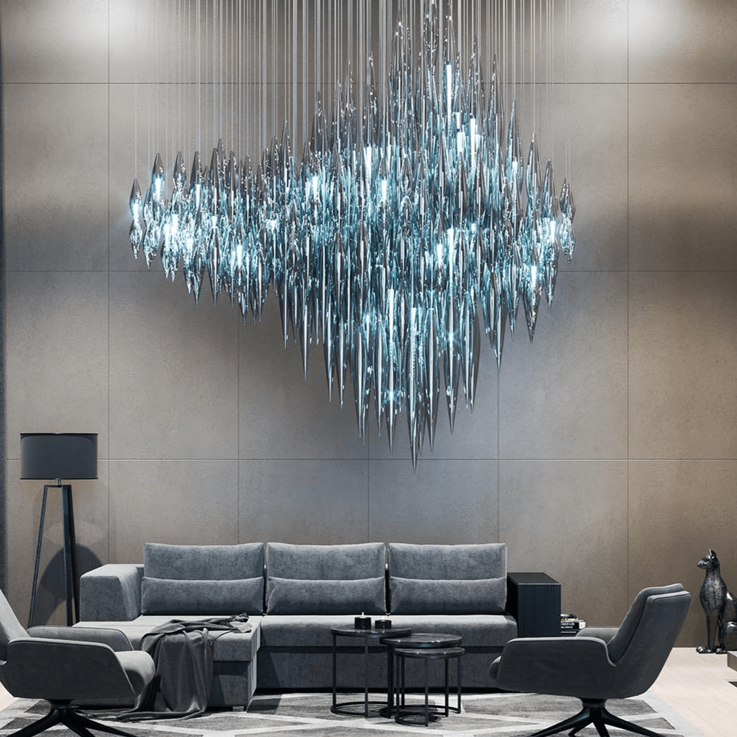 Oloren Prismatic Crystal Chandelier-Neutral Decor