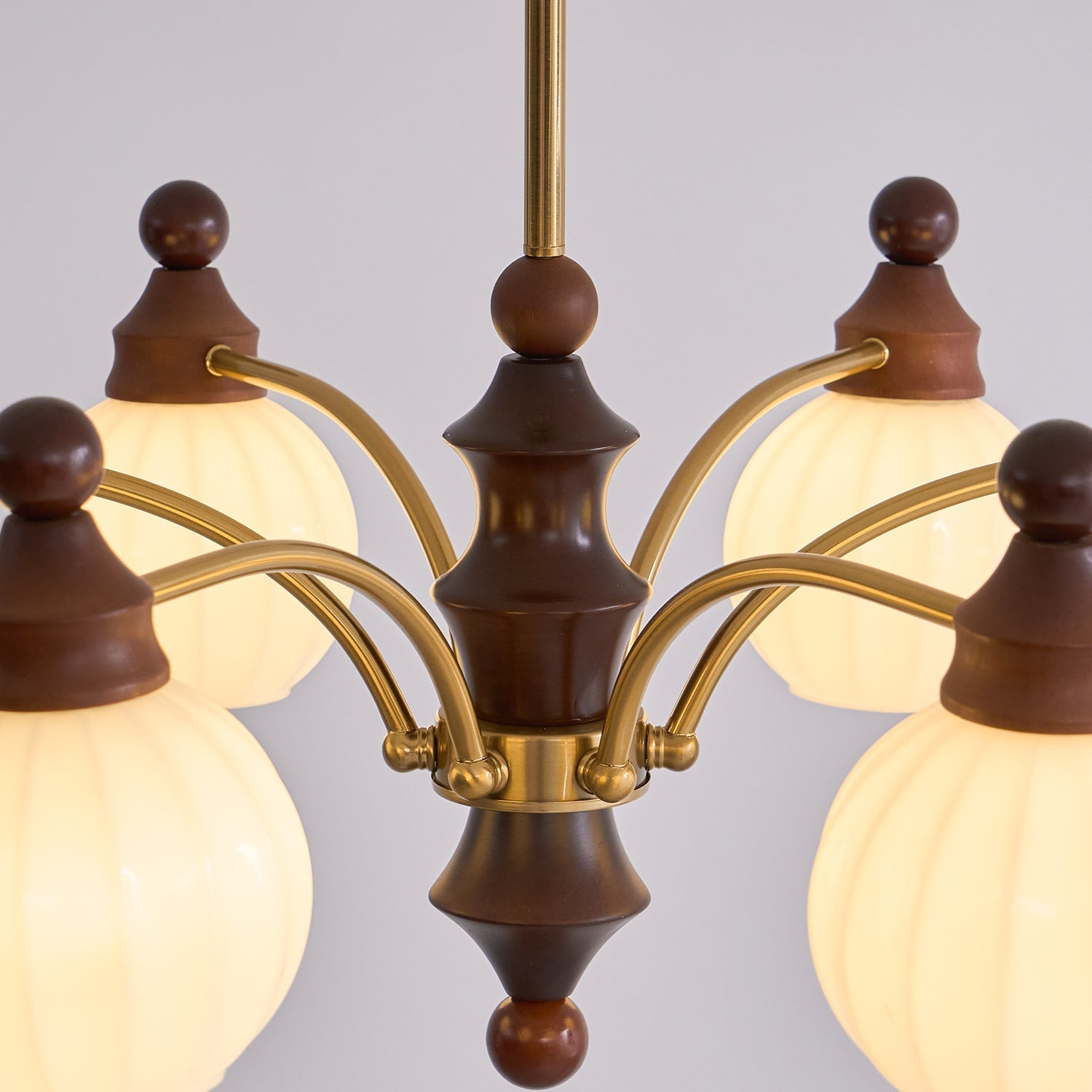 Jago Chandelier Blossom with Glass Shades-Neutral Decor