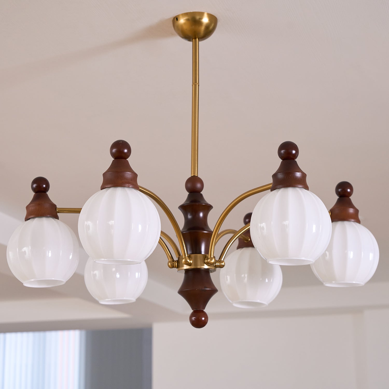 Jago Chandelier Blossom with Glass Shades-Neutral Decor