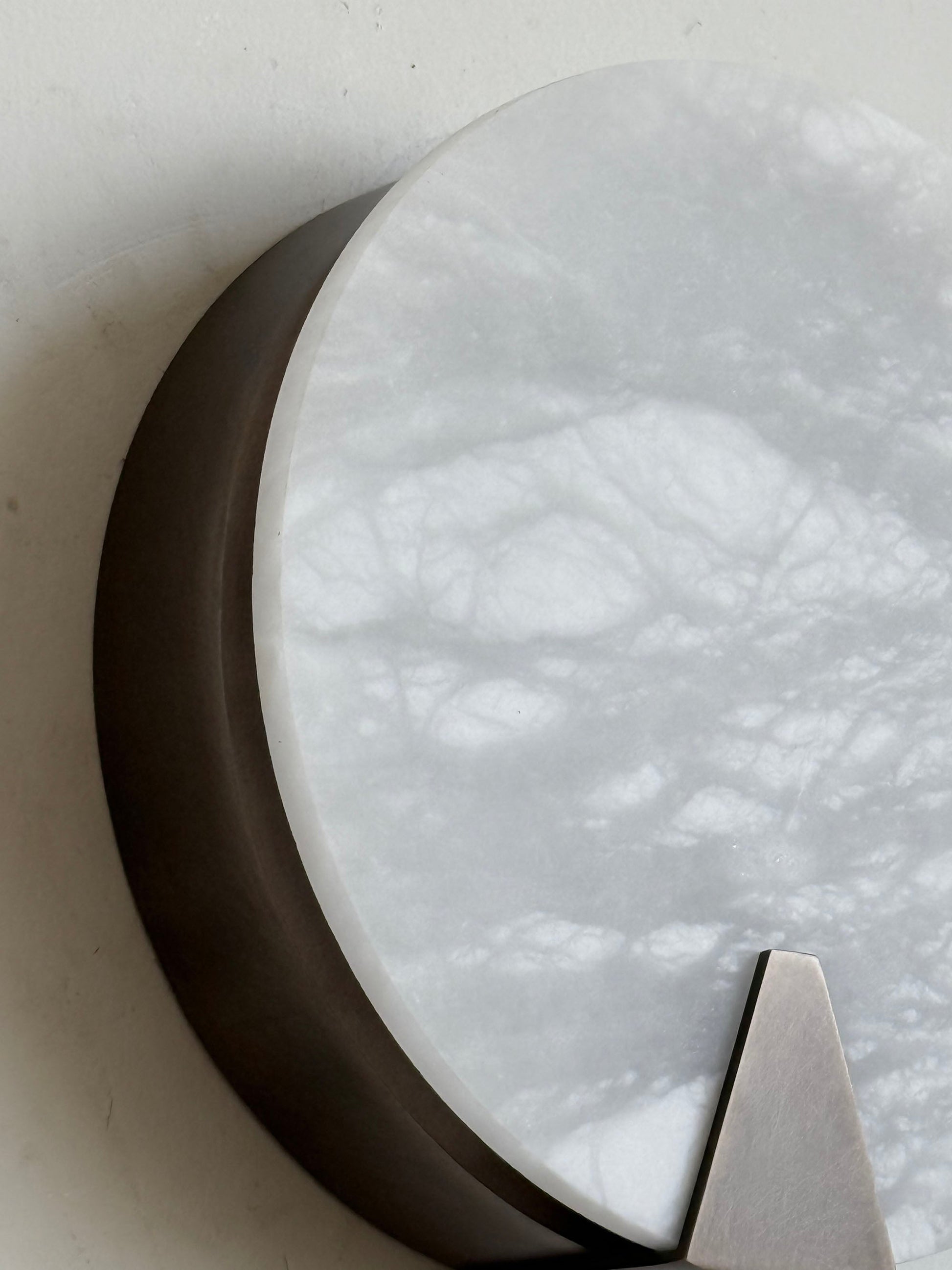 Detail of the integrated LED light source within the sconce.