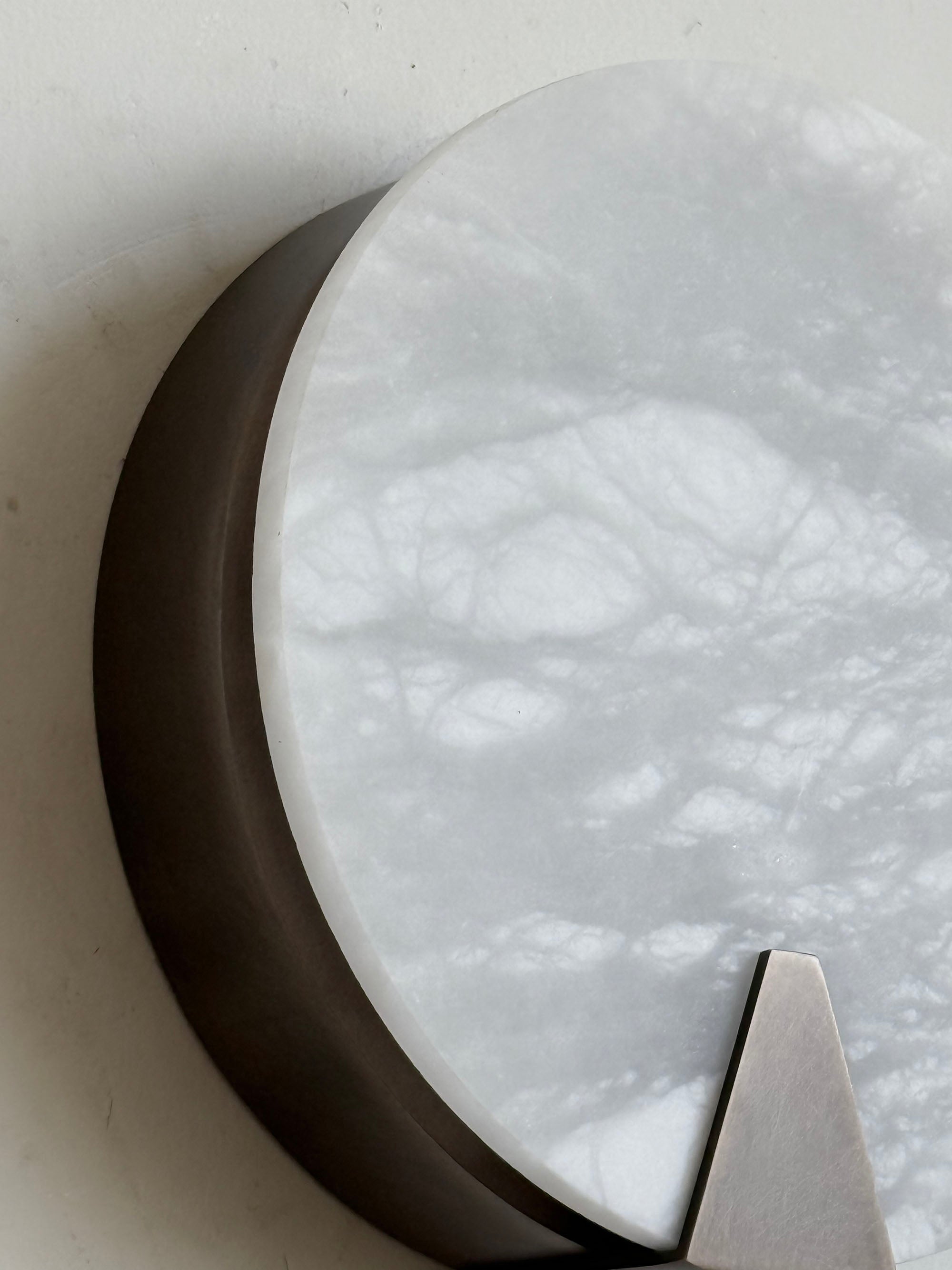 Detail of the integrated LED light source within the sconce.