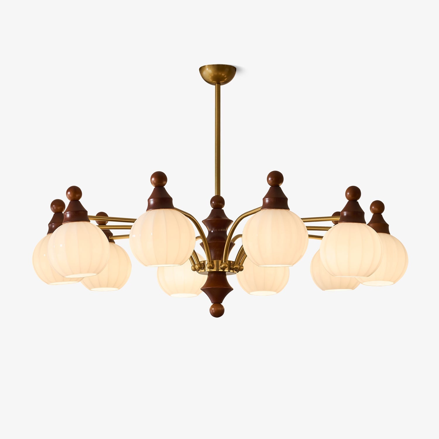 Jago Chandelier Blossom with Glass Shades-Neutral Decor