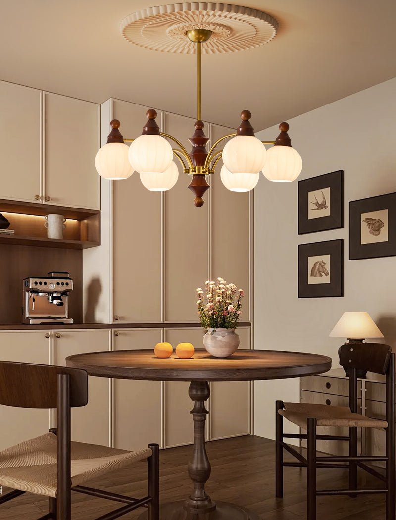 Jago Chandelier Blossom with Glass Shades-Neutral Decor