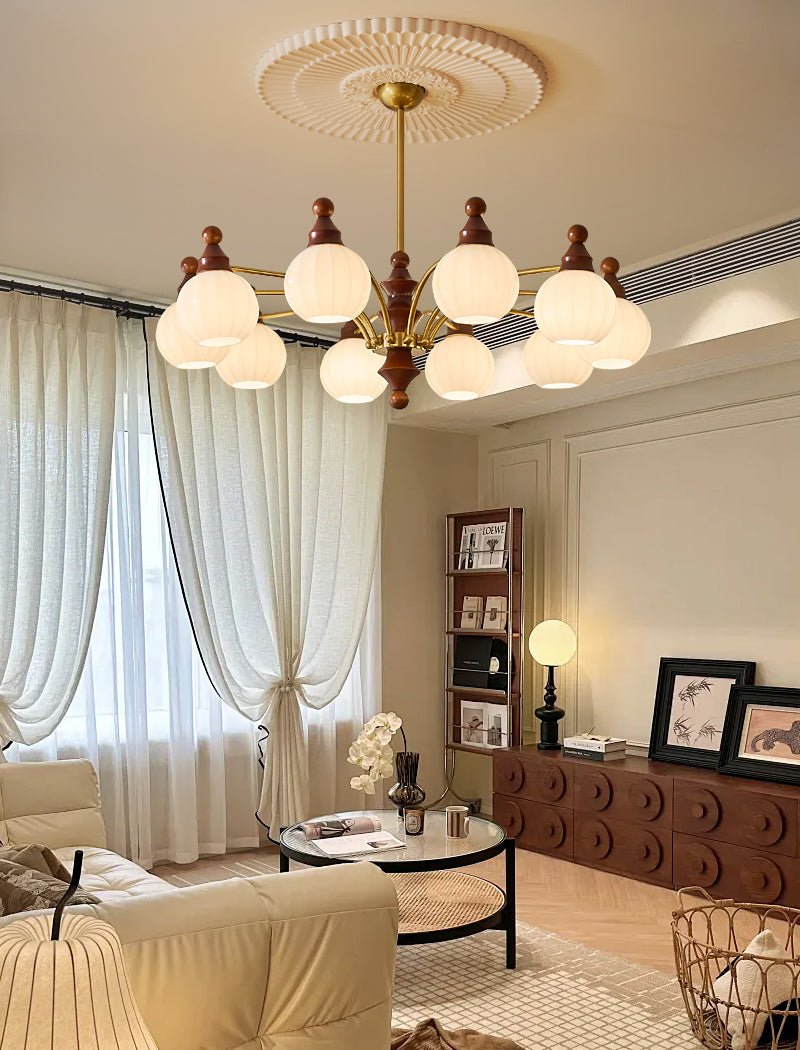 Jago Chandelier Blossom with Glass Shades-Neutral Decor