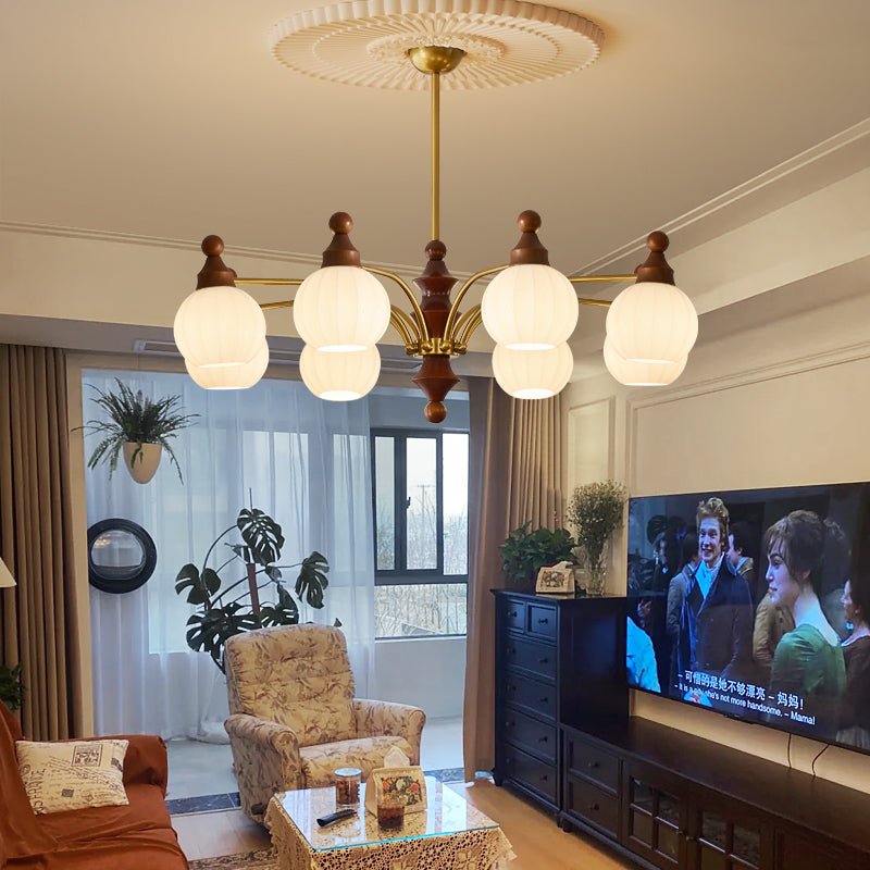 Jago Chandelier Blossom with Glass Shades-Neutral Decor