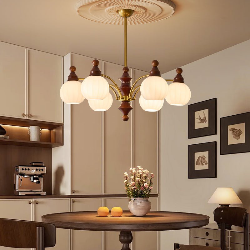 Jago Chandelier Blossom with Glass Shades-Neutral Decor