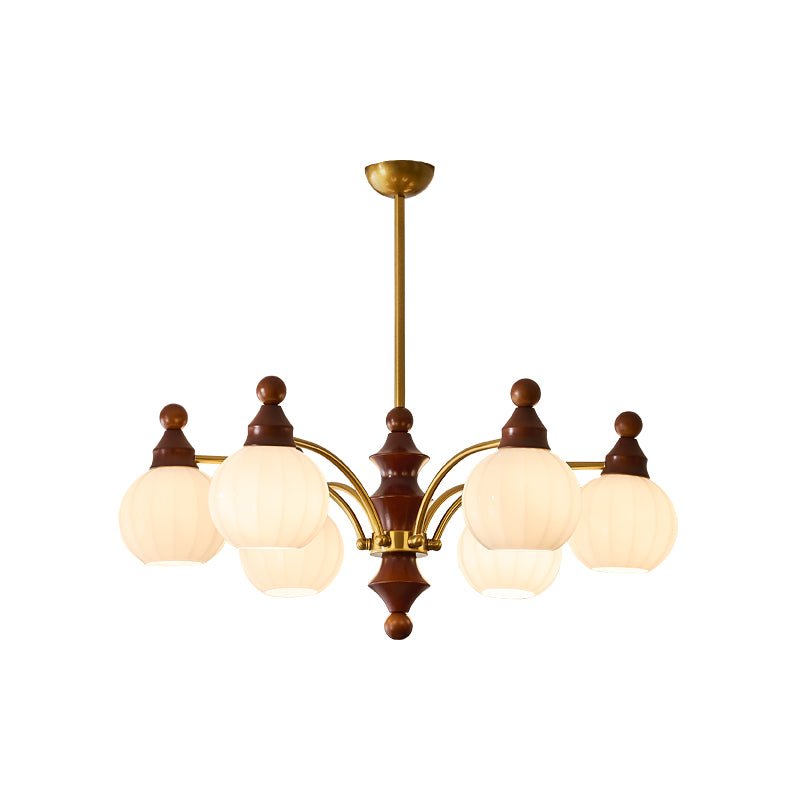 Jago Chandelier Blossom with Glass Shades-Neutral Decor