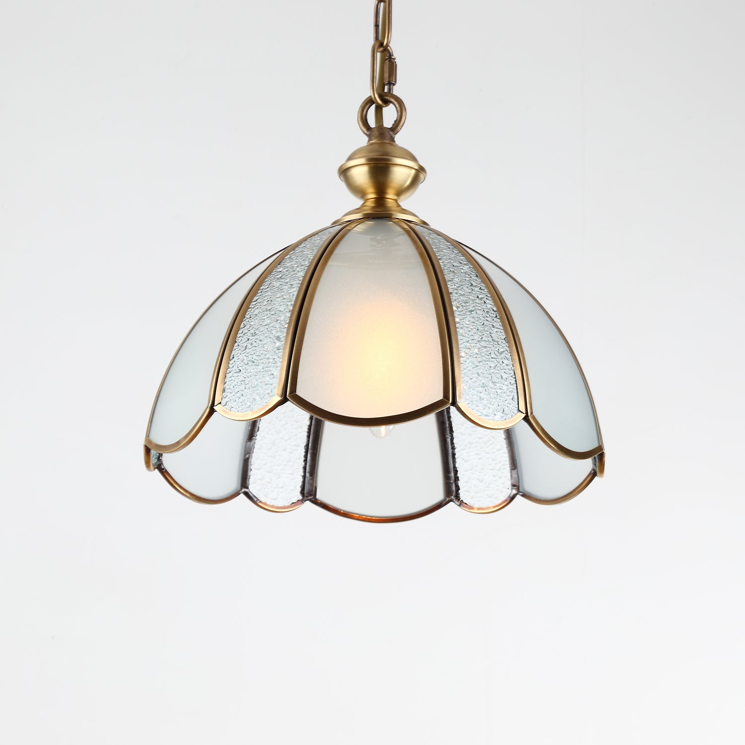 Lunell Traditional Art Brass Glass Pendant Light-Neutral Decor