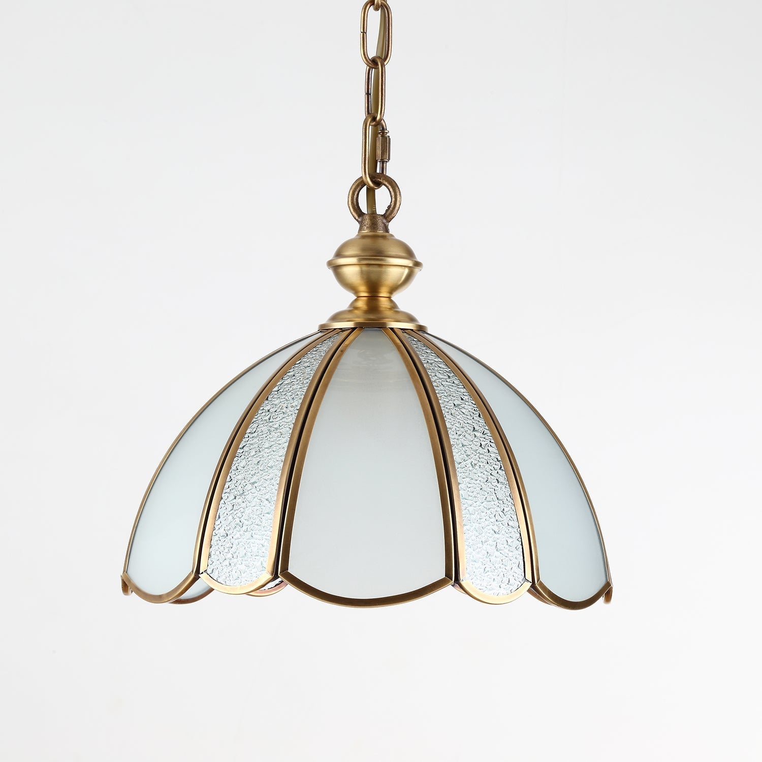 Lunell Traditional Art Brass Glass Pendant Light-Neutral Decor