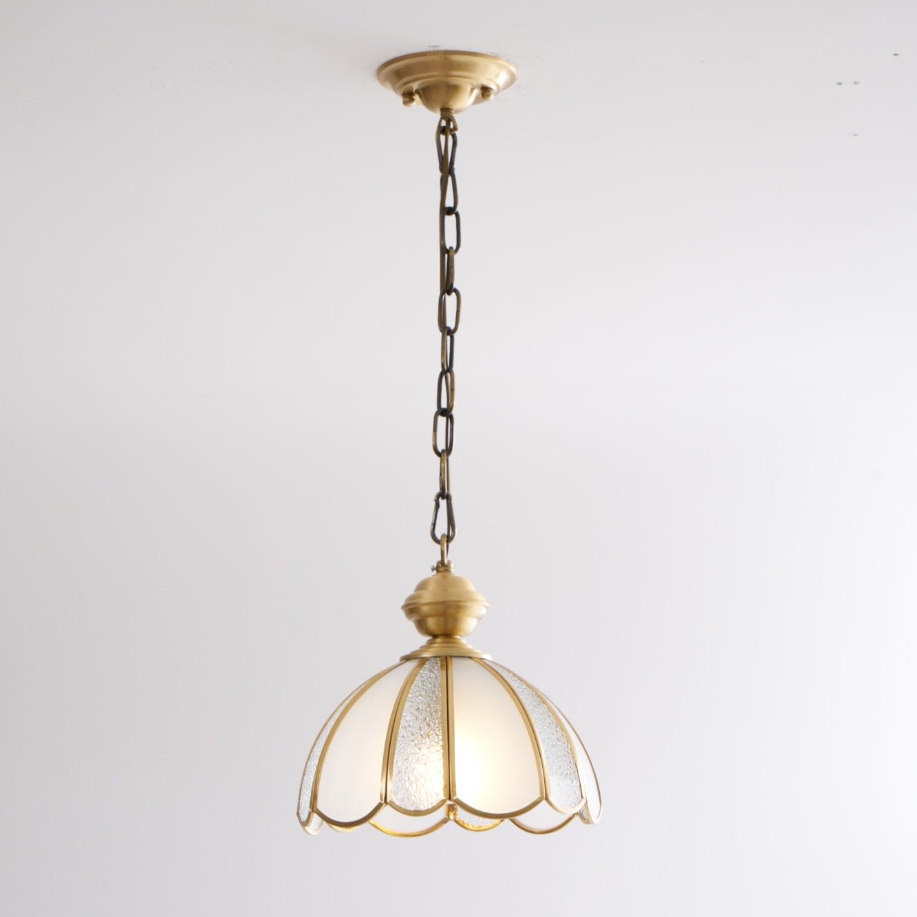 Lunell Traditional Art Brass Glass Pendant Light-Neutral Decor