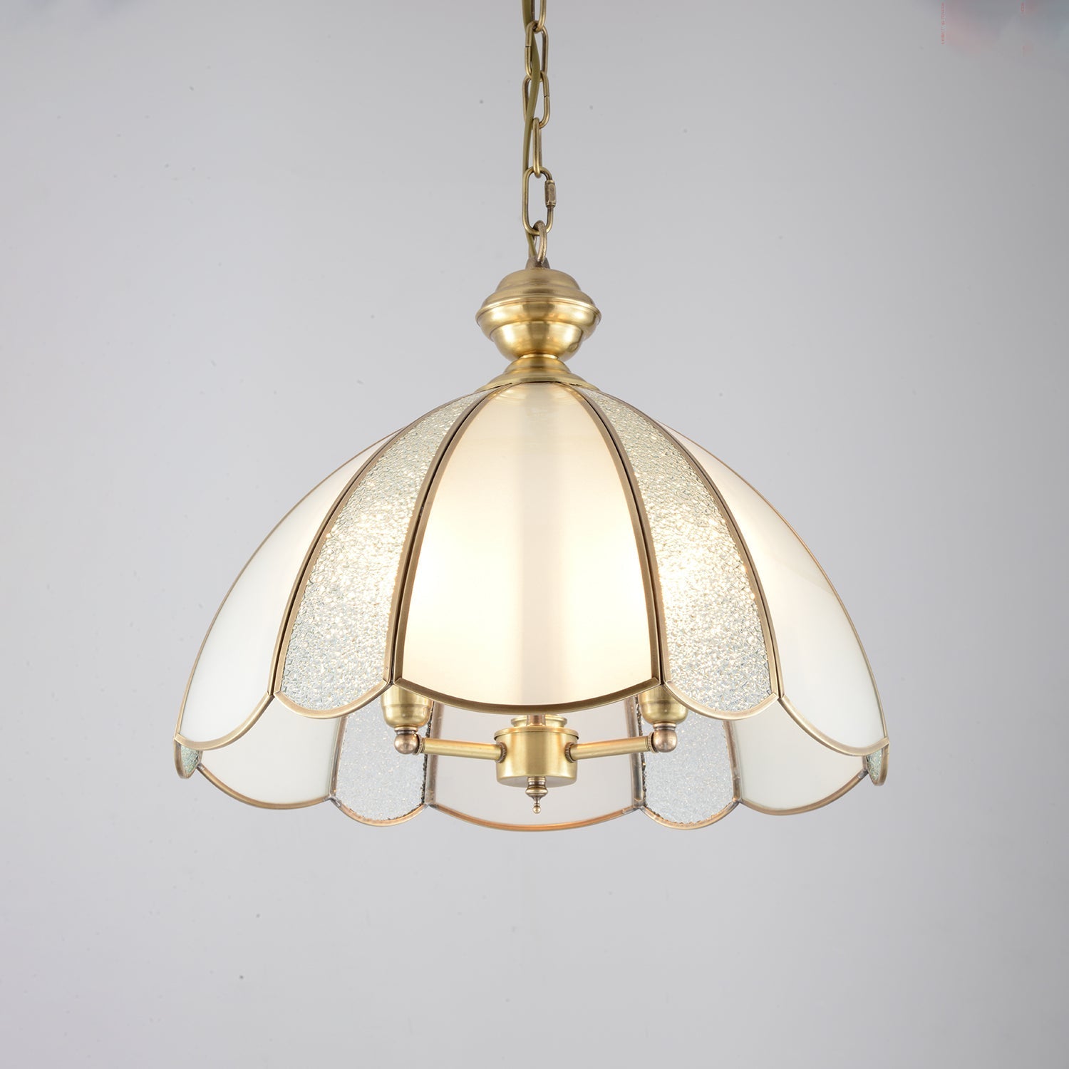 Lunell Traditional Art Brass Glass Pendant Light-Neutral Decor