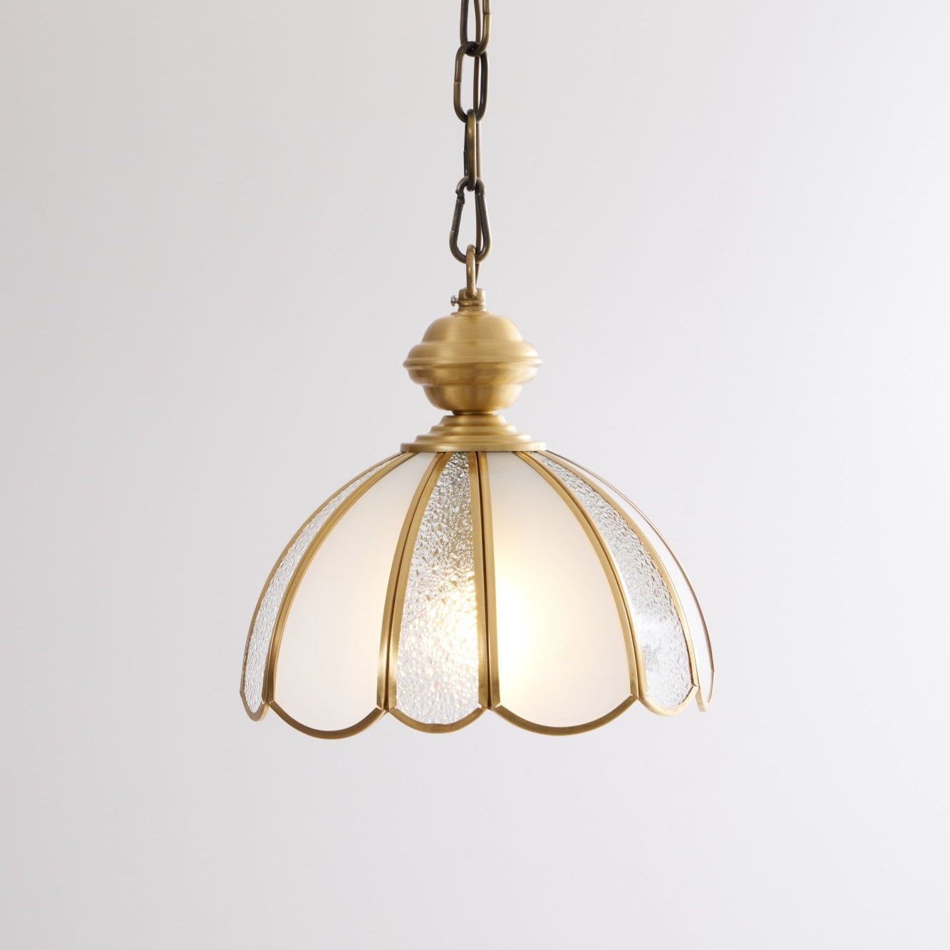 Lunell Traditional Art Brass Glass Pendant Light-Neutral Decor