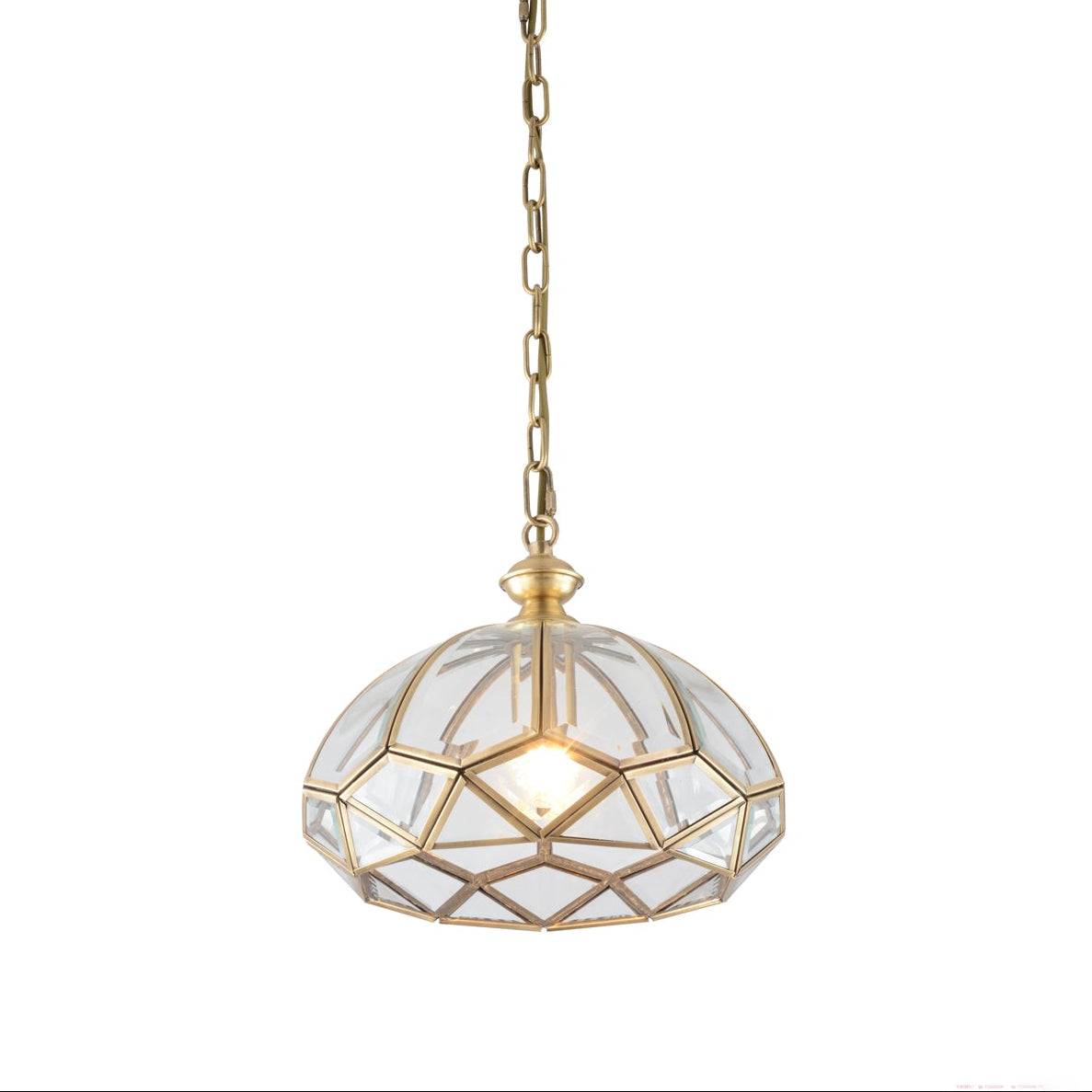 Lunell Traditional Art Brass Glass Pendant Light-Neutral Decor