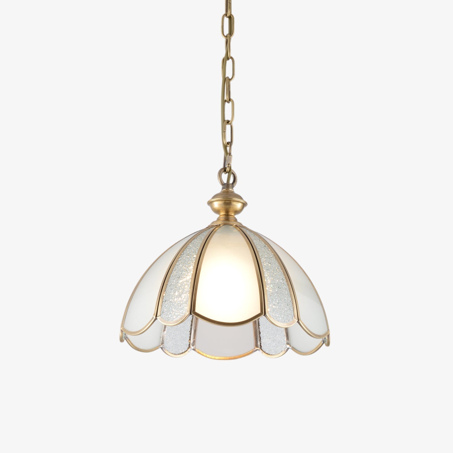 Lunell Traditional Art Brass Glass Pendant Light-Neutral Decor