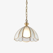 Lunell Traditional Art Brass Glass Pendant Light-Neutral Decor