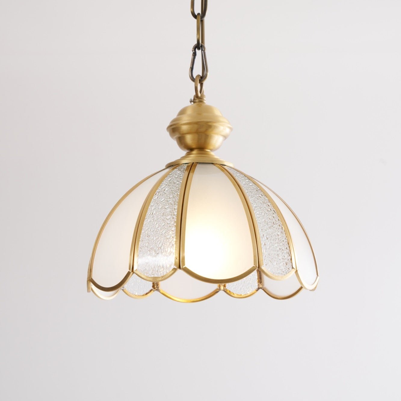 Lunell Traditional Art Brass Glass Pendant Light-Neutral Decor